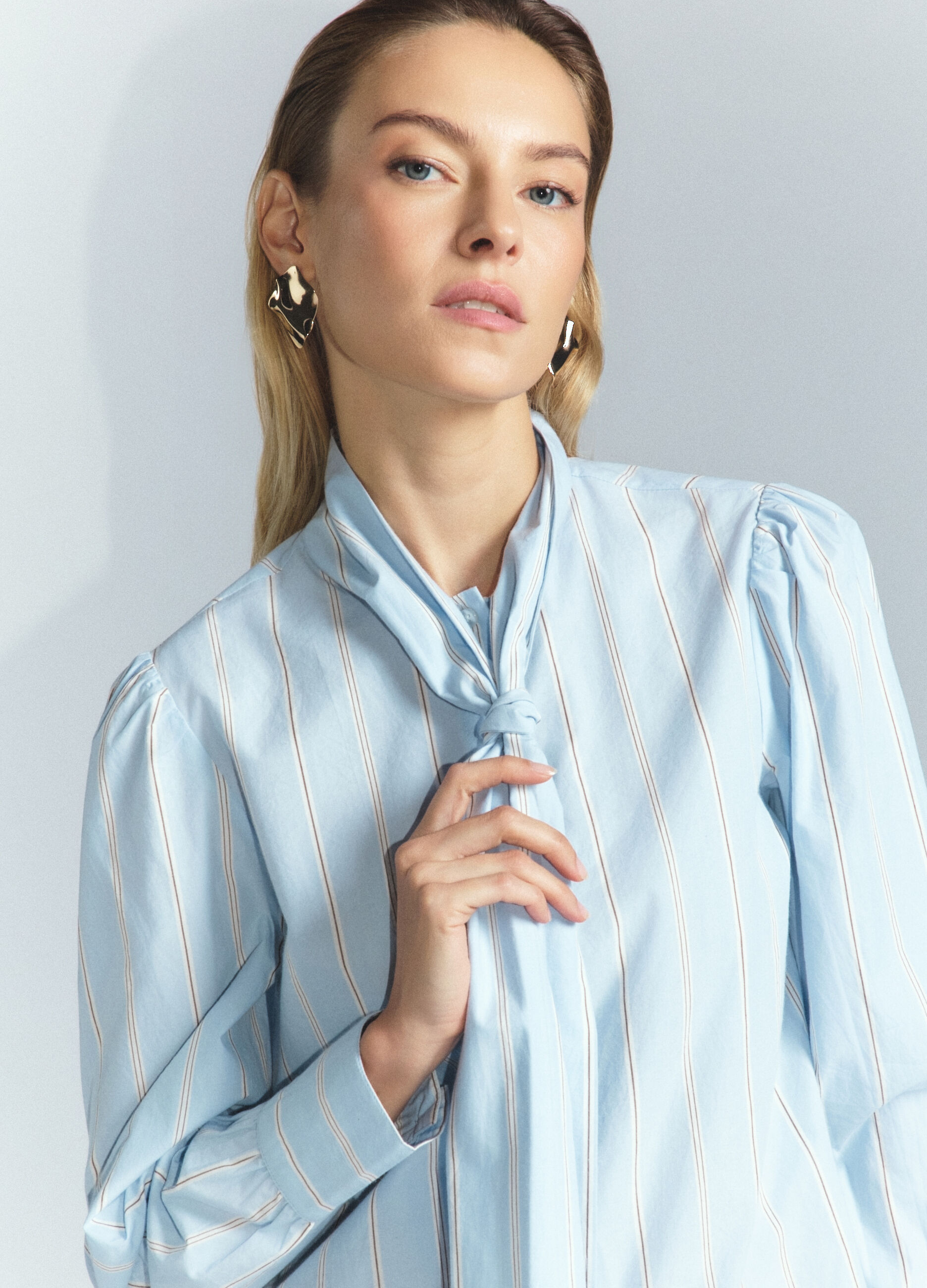 Camicia Fit over in popeline di puro cotone donna_4