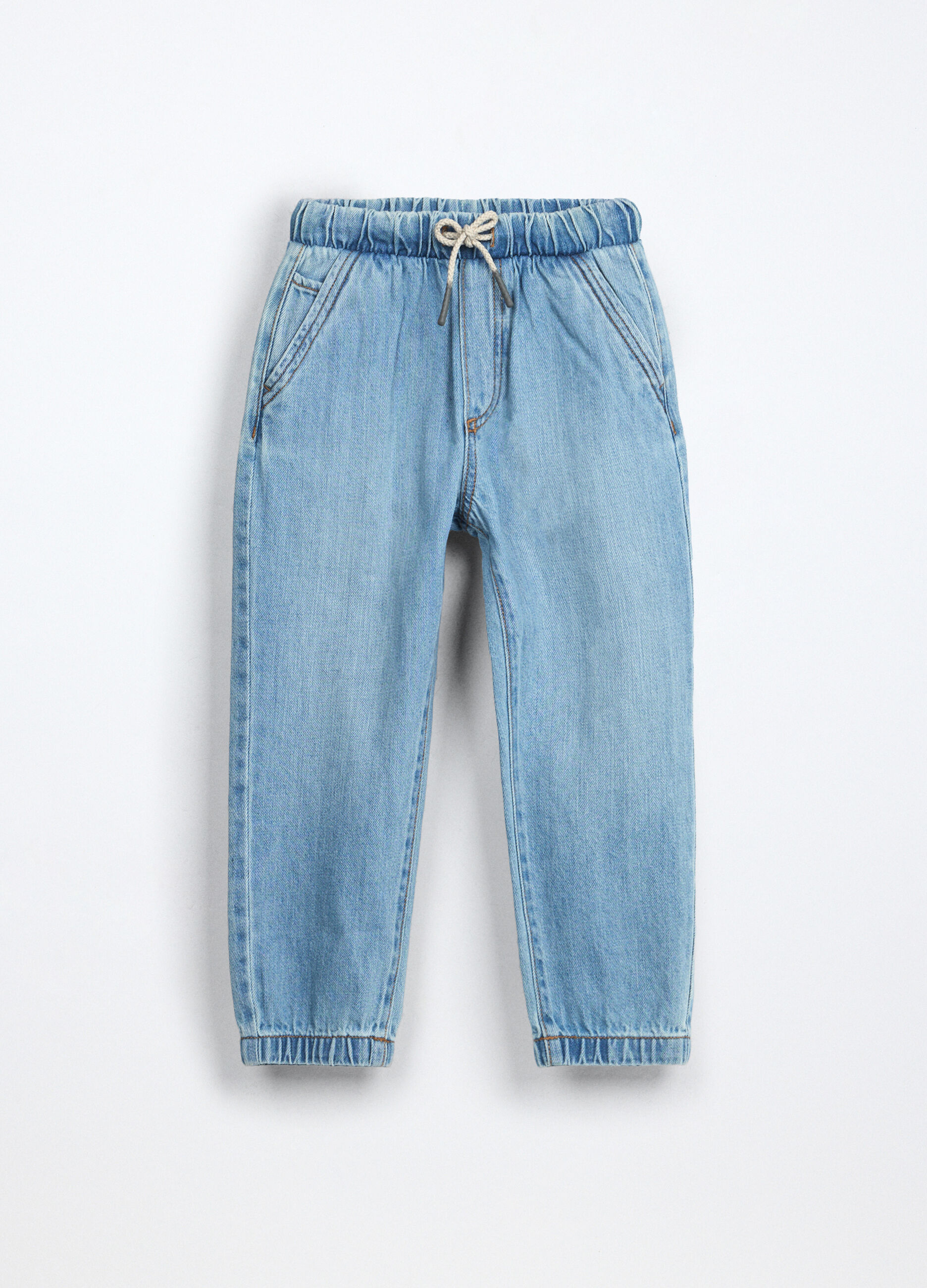 Jogger in denim misto cotone bambino_0