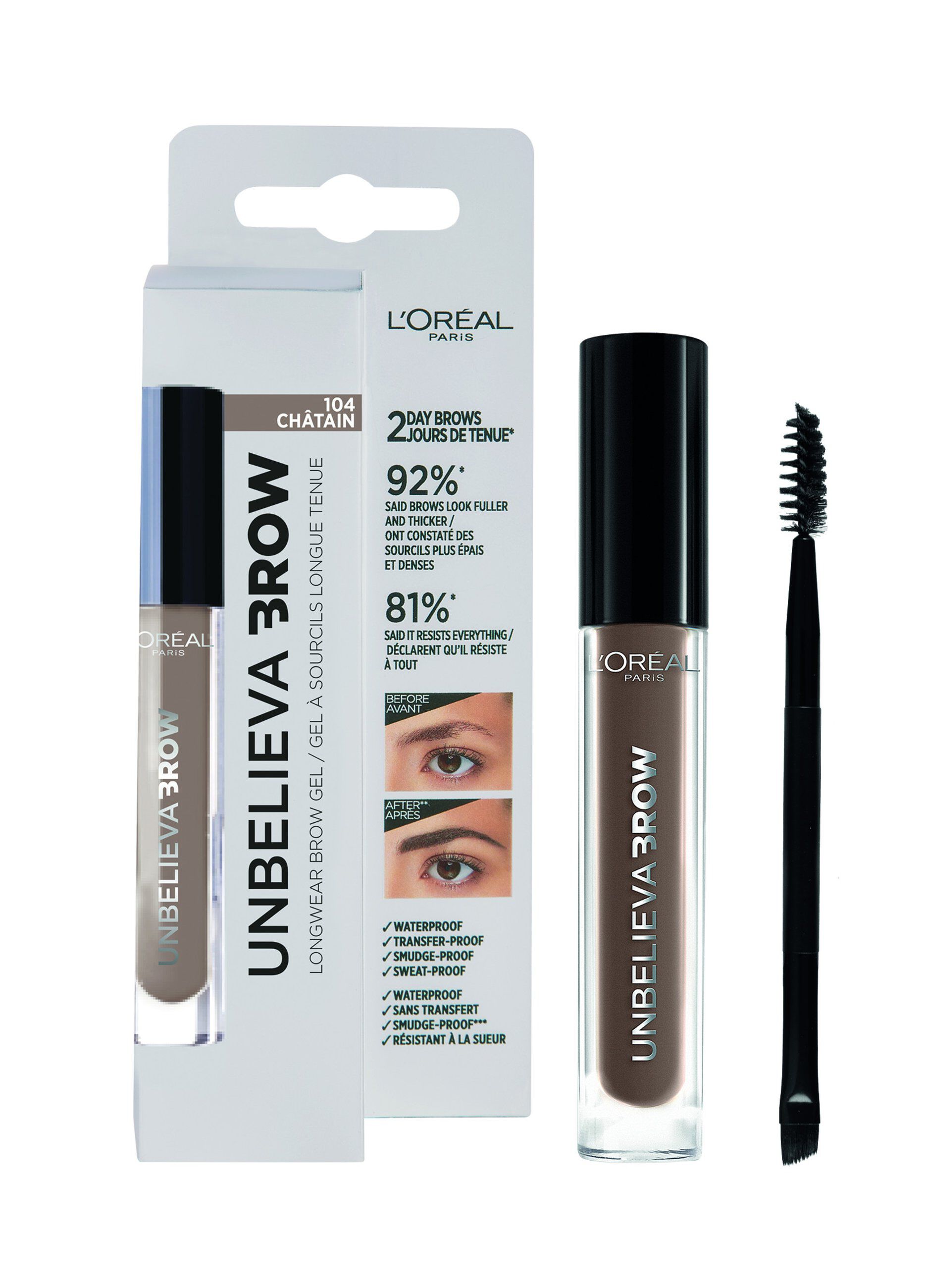 L'Oréal Paris Unbelievabrow, Gel per Sopracciglia a Lunga Tenuta Waterproof, Colore: Warm Blonde (103), 3,4 ml._0