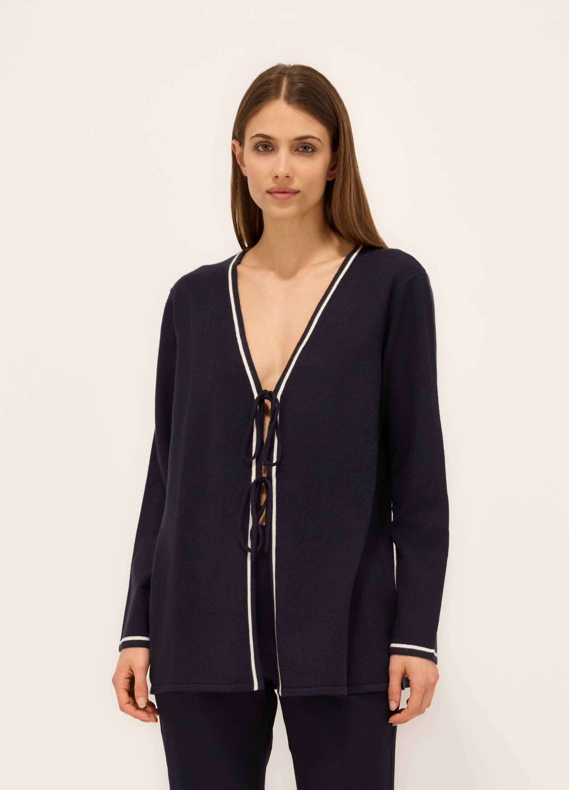 Cardigan tricot con scollo a V donna_0