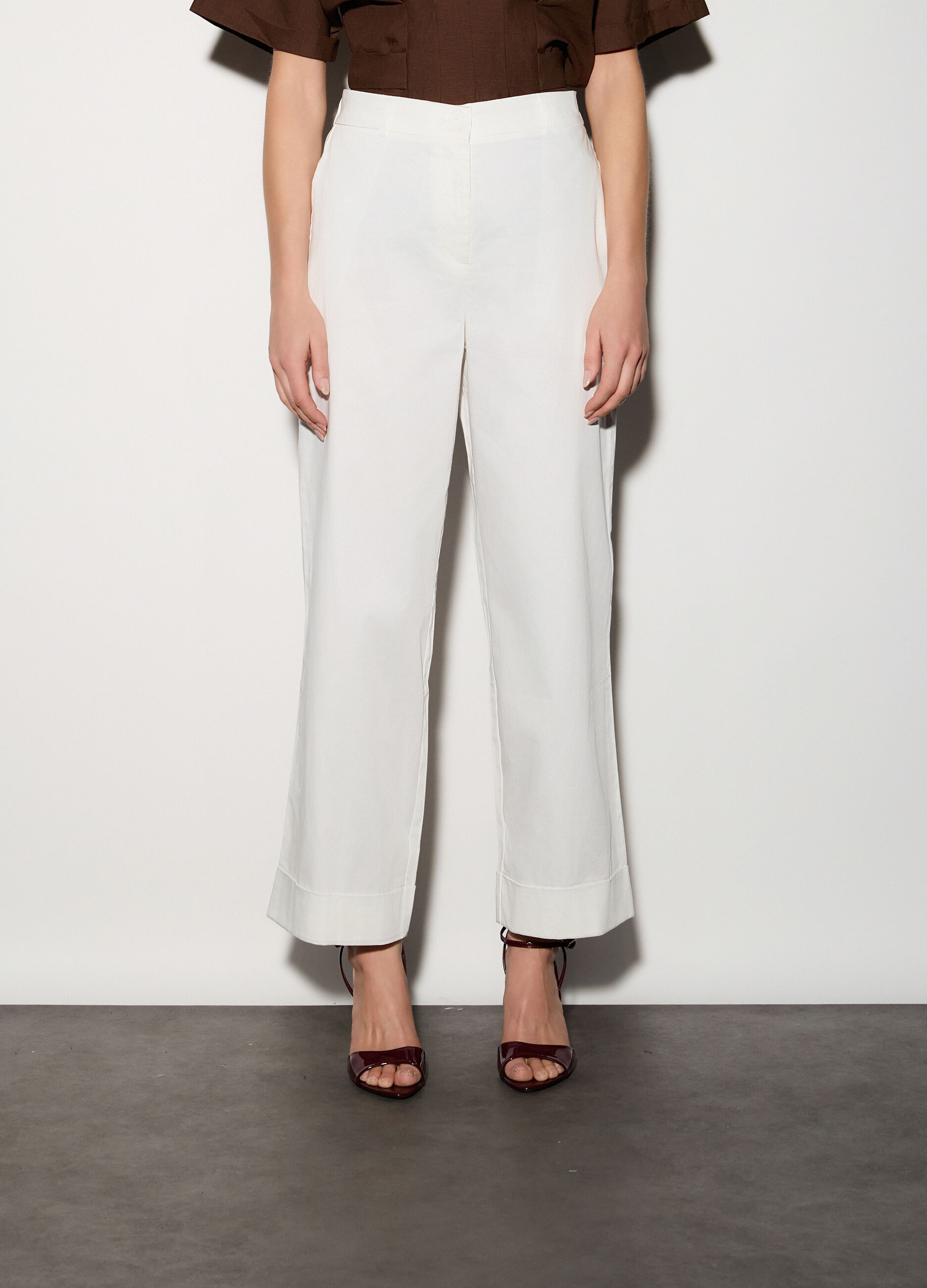 Pantaloni regular fit stretch donna_1