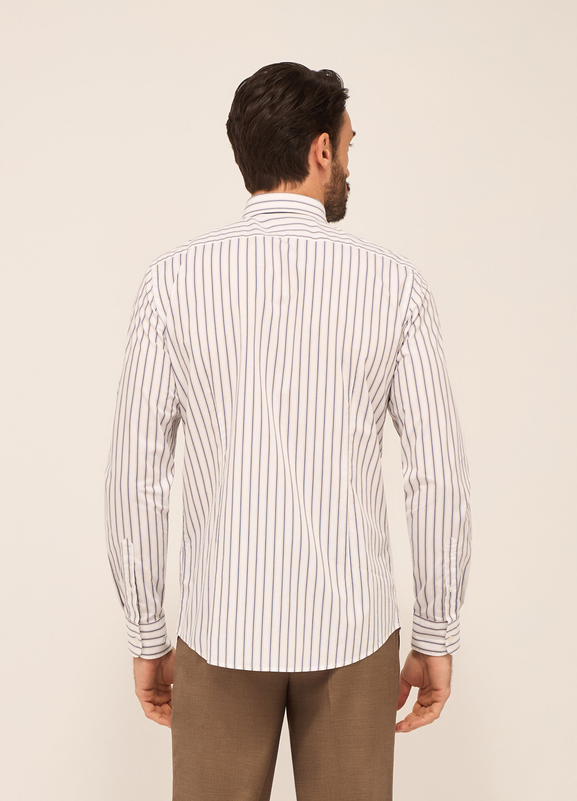 Camicia regular fit in puro cotone a righe uomo