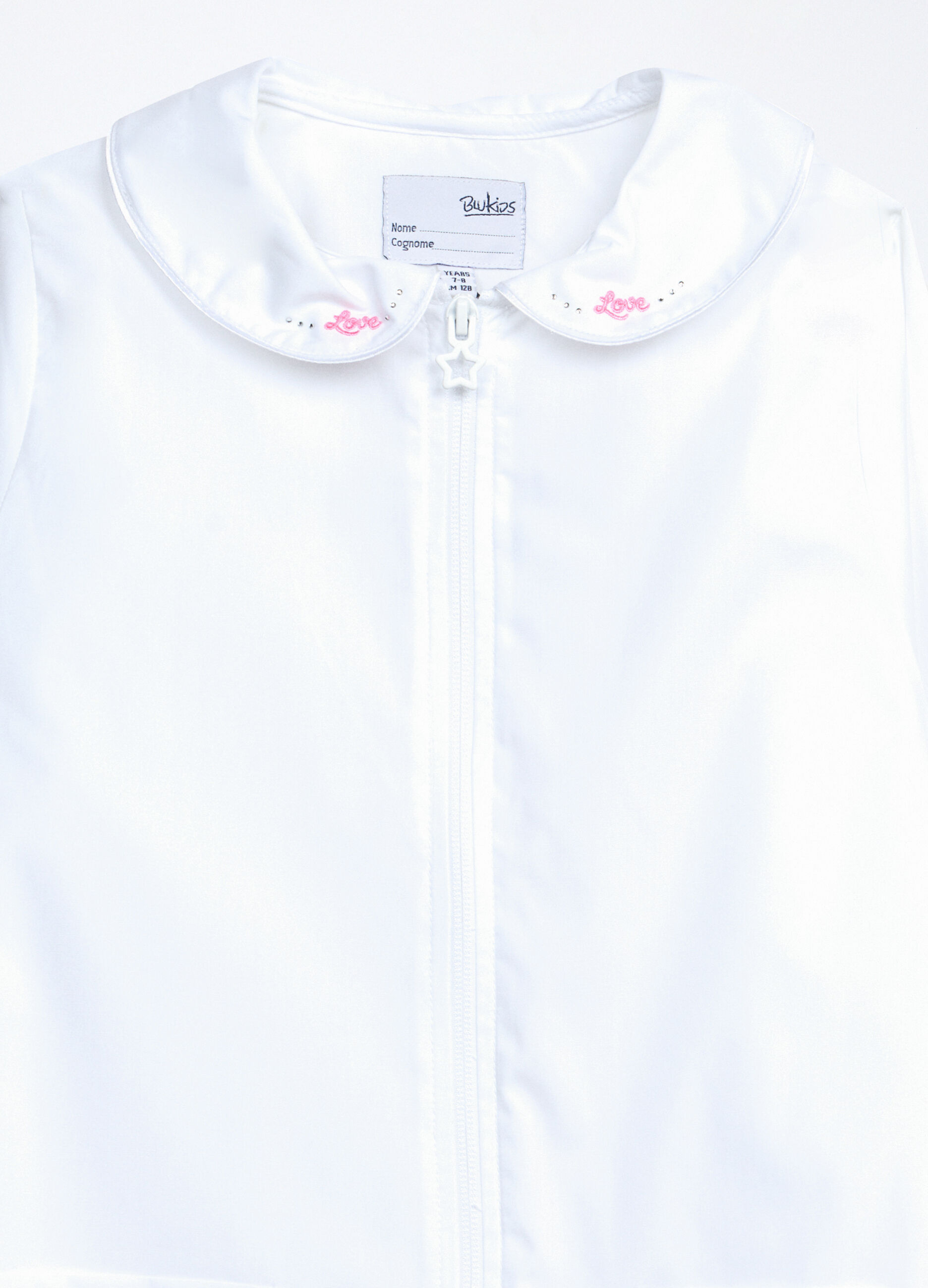 Grembiule full zip con ricamo e strass bambina_2