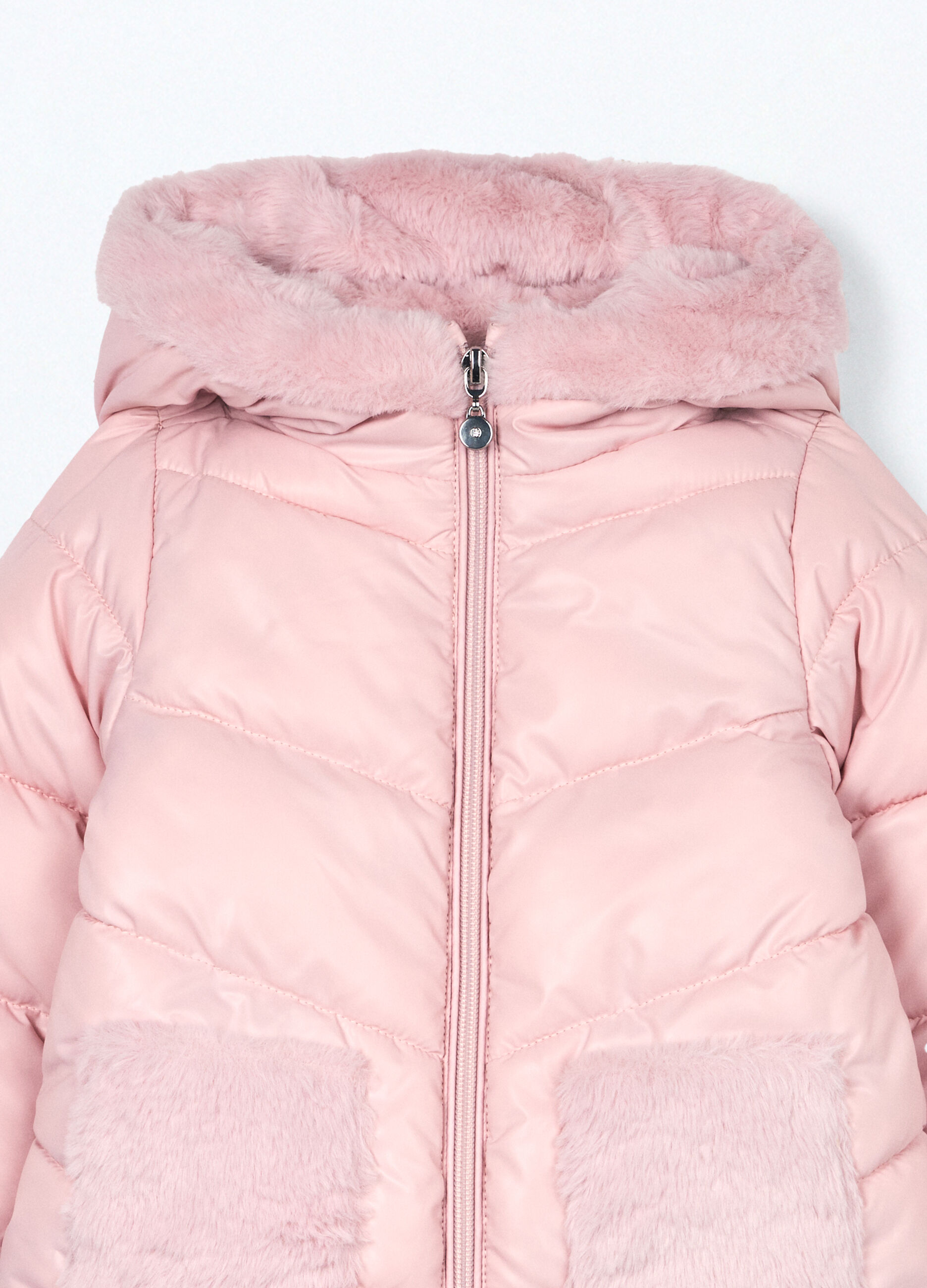 Giubbino imbottito con cappuccio neonata_2