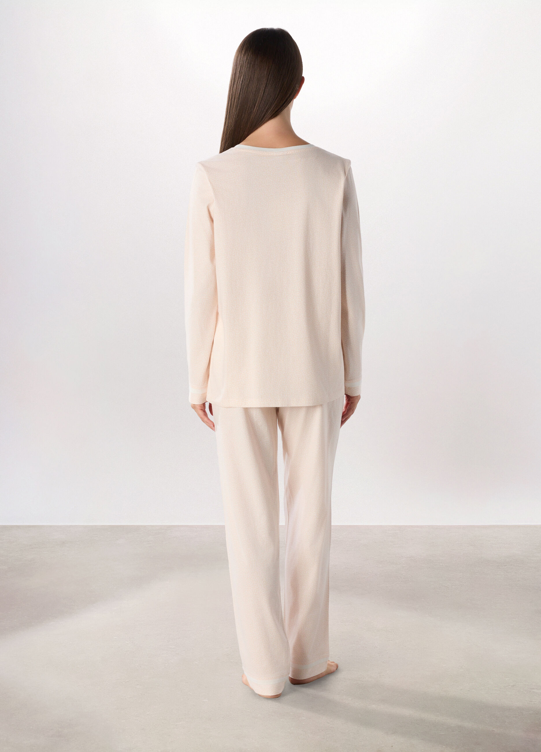 Set pigiama lungo in puro cotone donna_1
