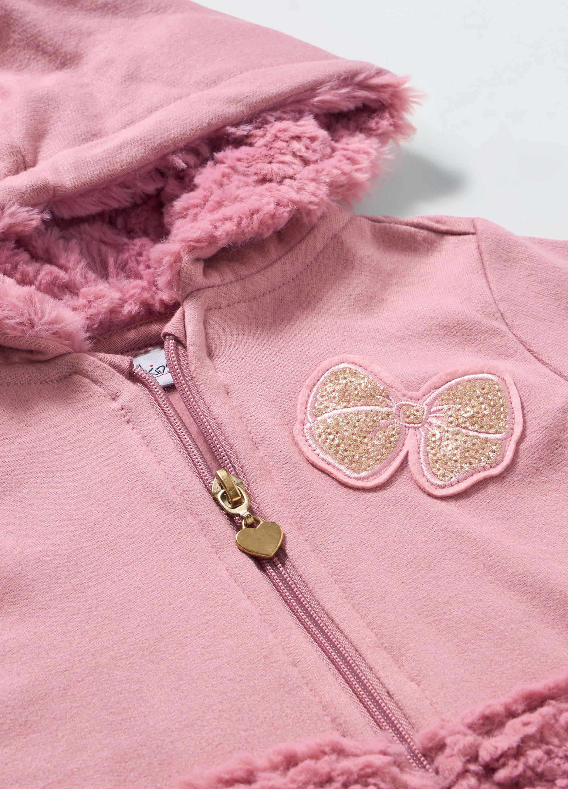 Felpa full zip in cotone neonata_1