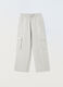 Joggers wide leg cargo in felpa di cotone ragazza_0
