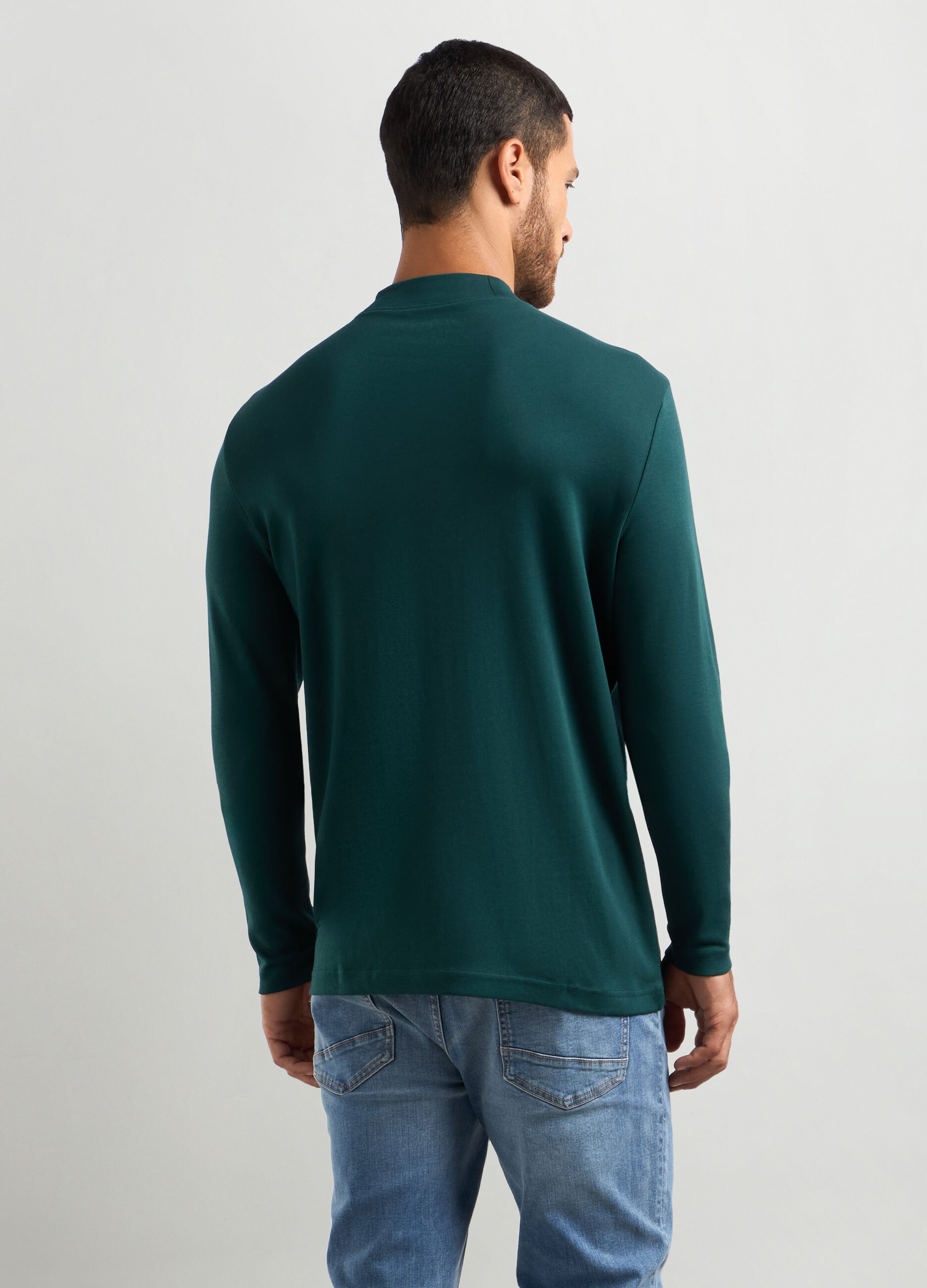 T-shirt lupetto in puro cotone uomo_1