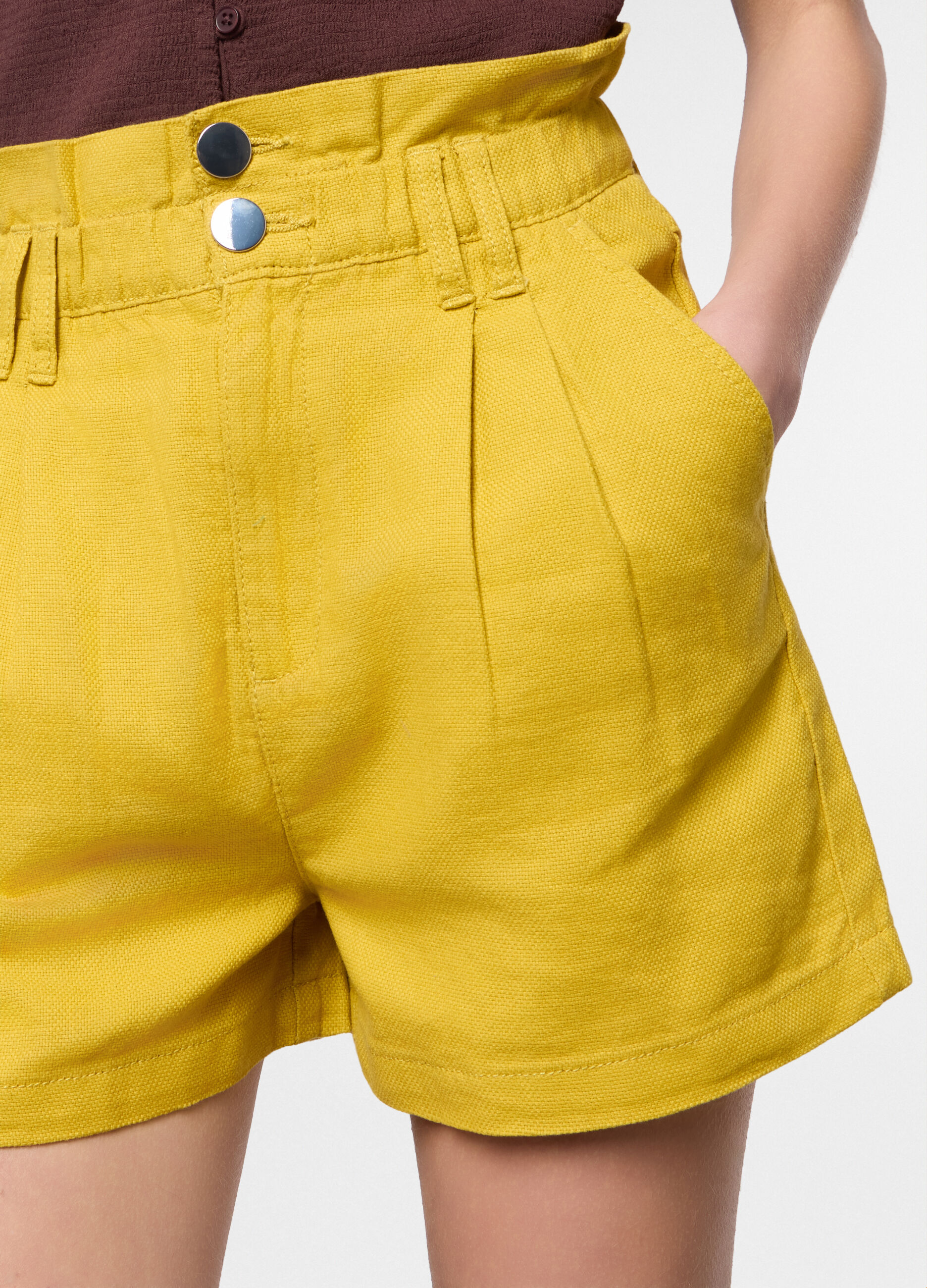 Shorts paperbag misto lino donna_2