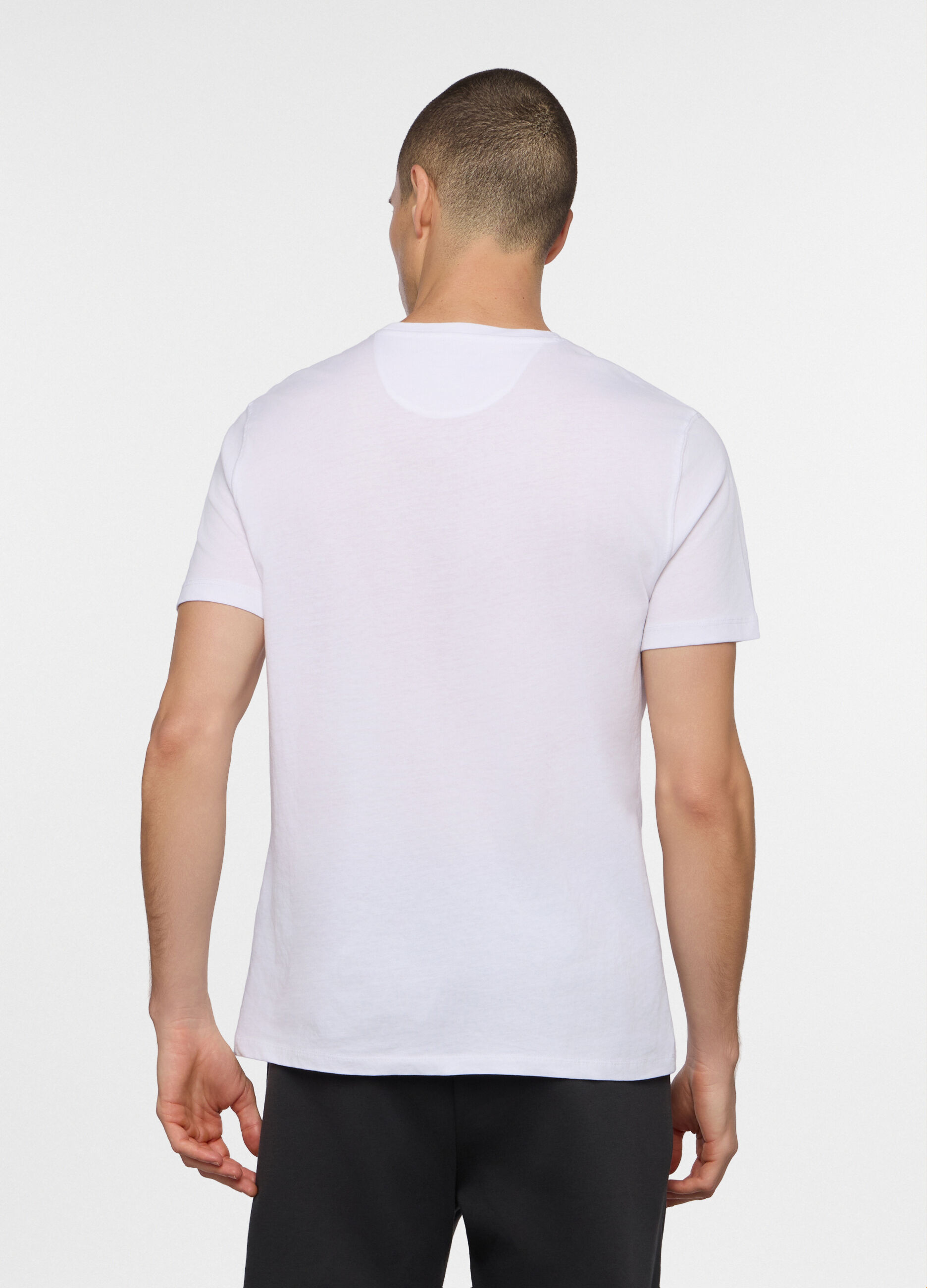 T-shirt girocollo in jersey fiammato uomo_1