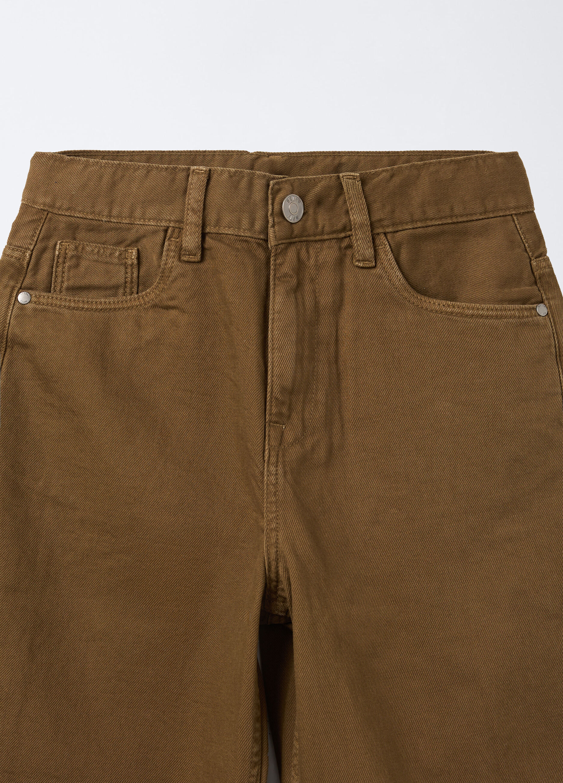 Pantaloni in twill di puro cotone Baggy Fit ragazza_2