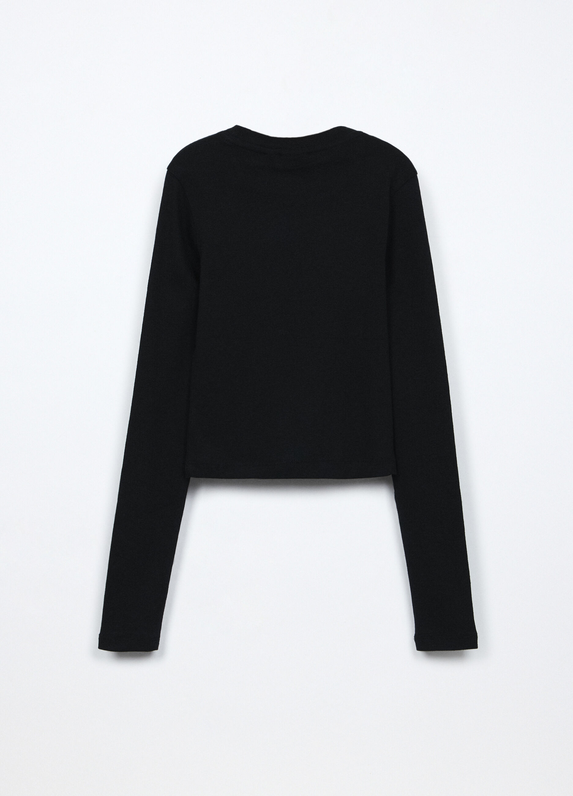 T-shirt in costina di puro cotone ragazza_1