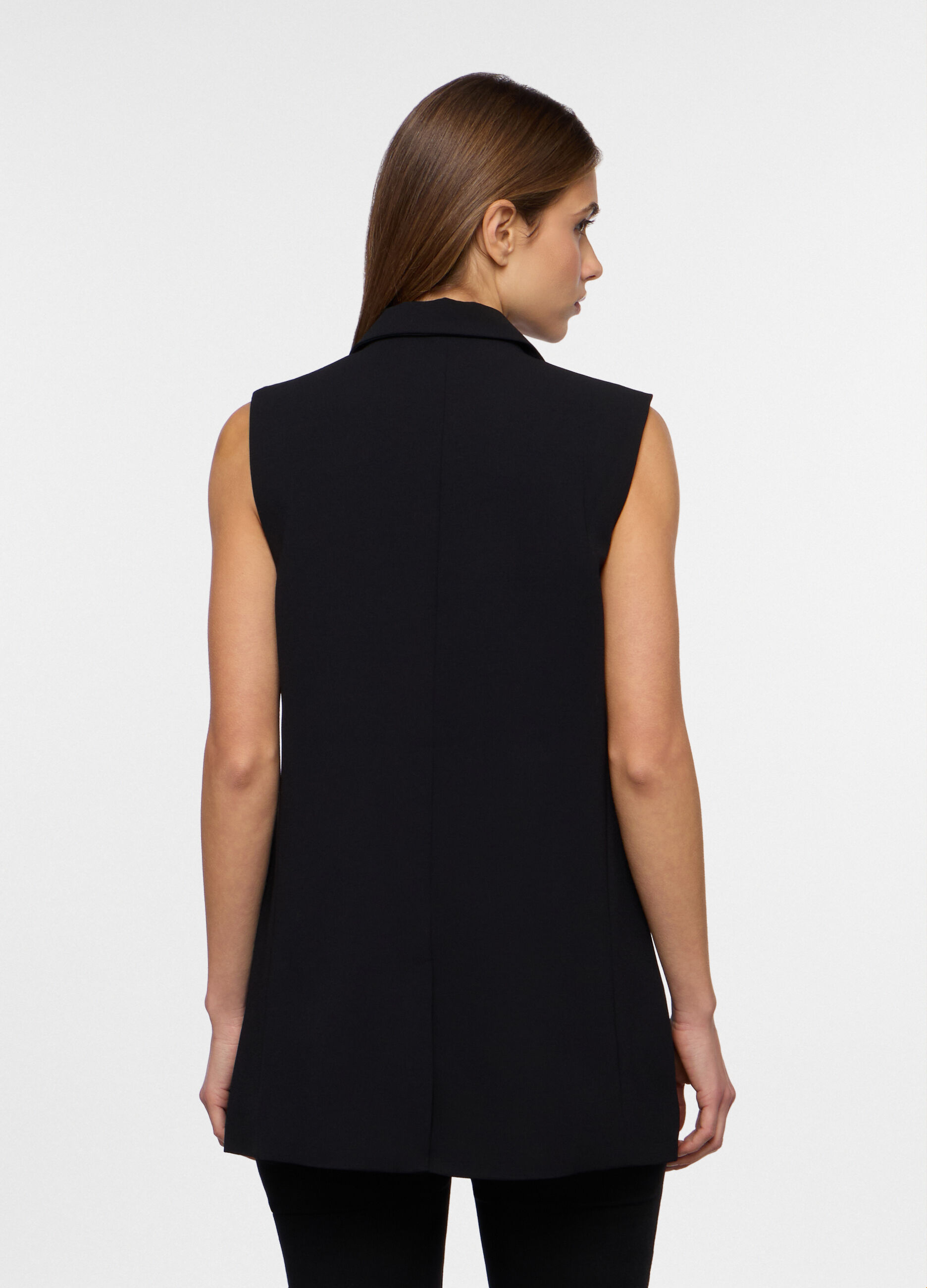 Gilet con collo reverse donna_1