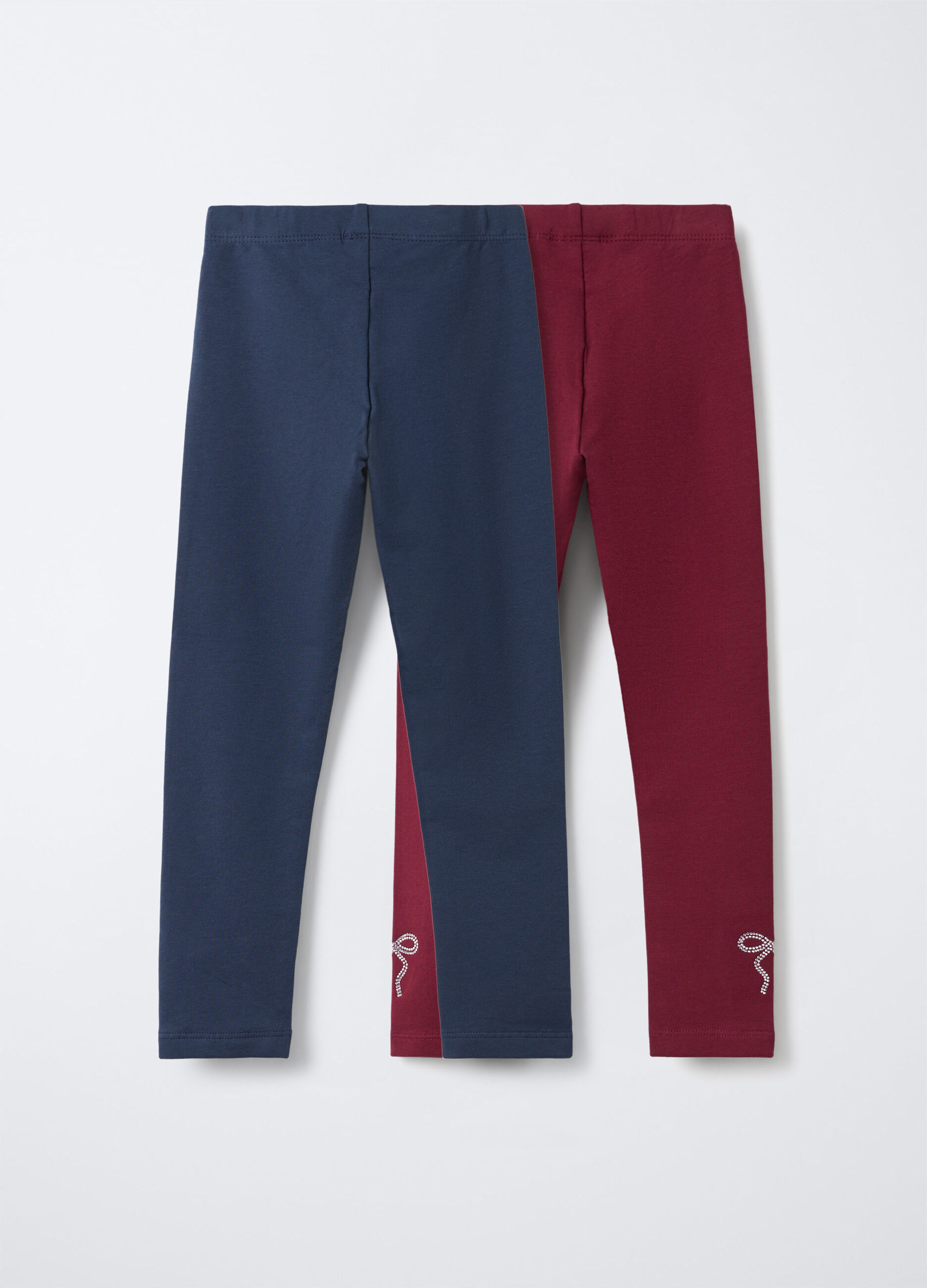 Pack 2 leggings in cotone garzato stretch Fit Regular bambina_1