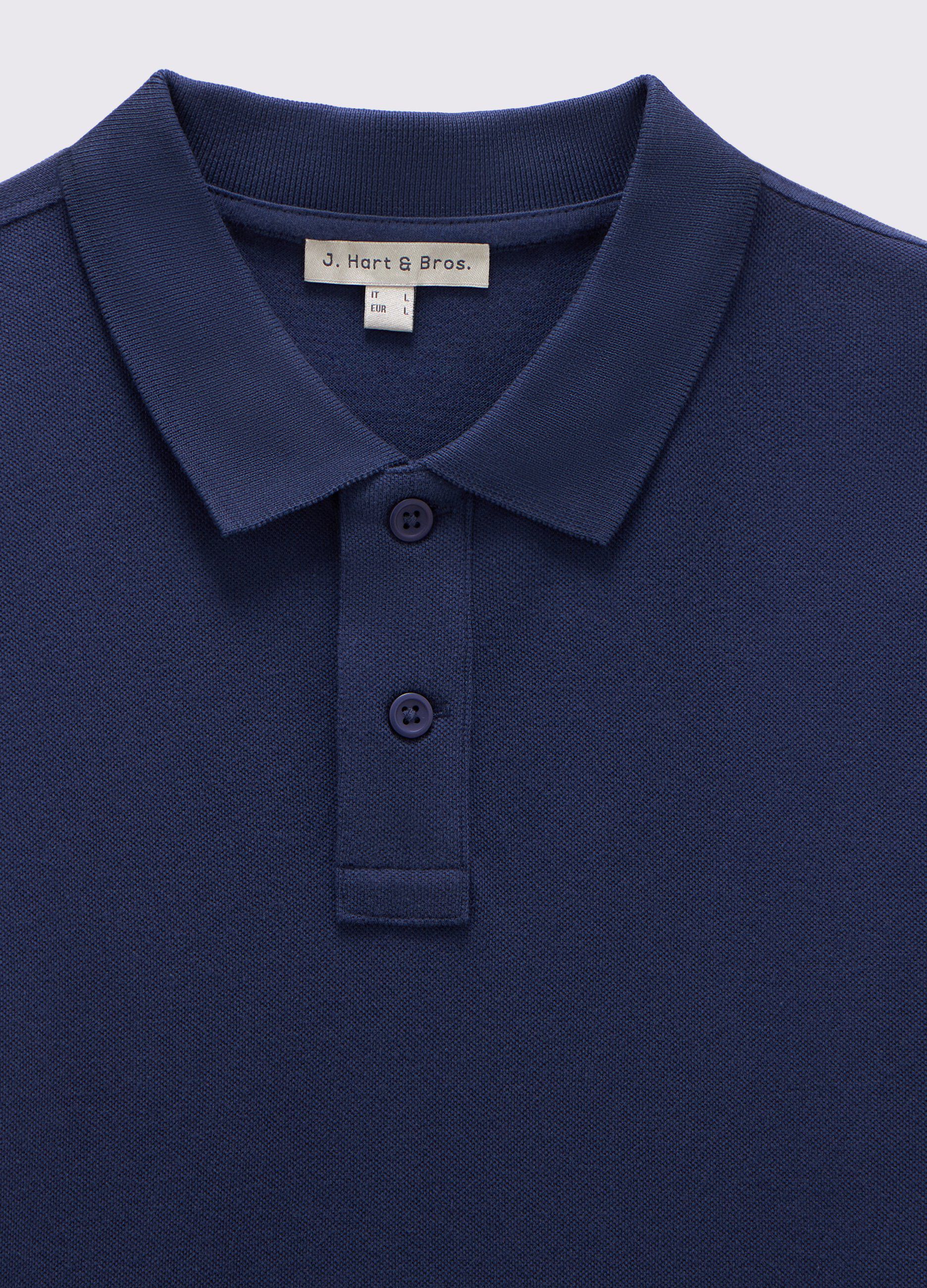 Polo in puro cotone piquet a maniche lunghe uomo_1