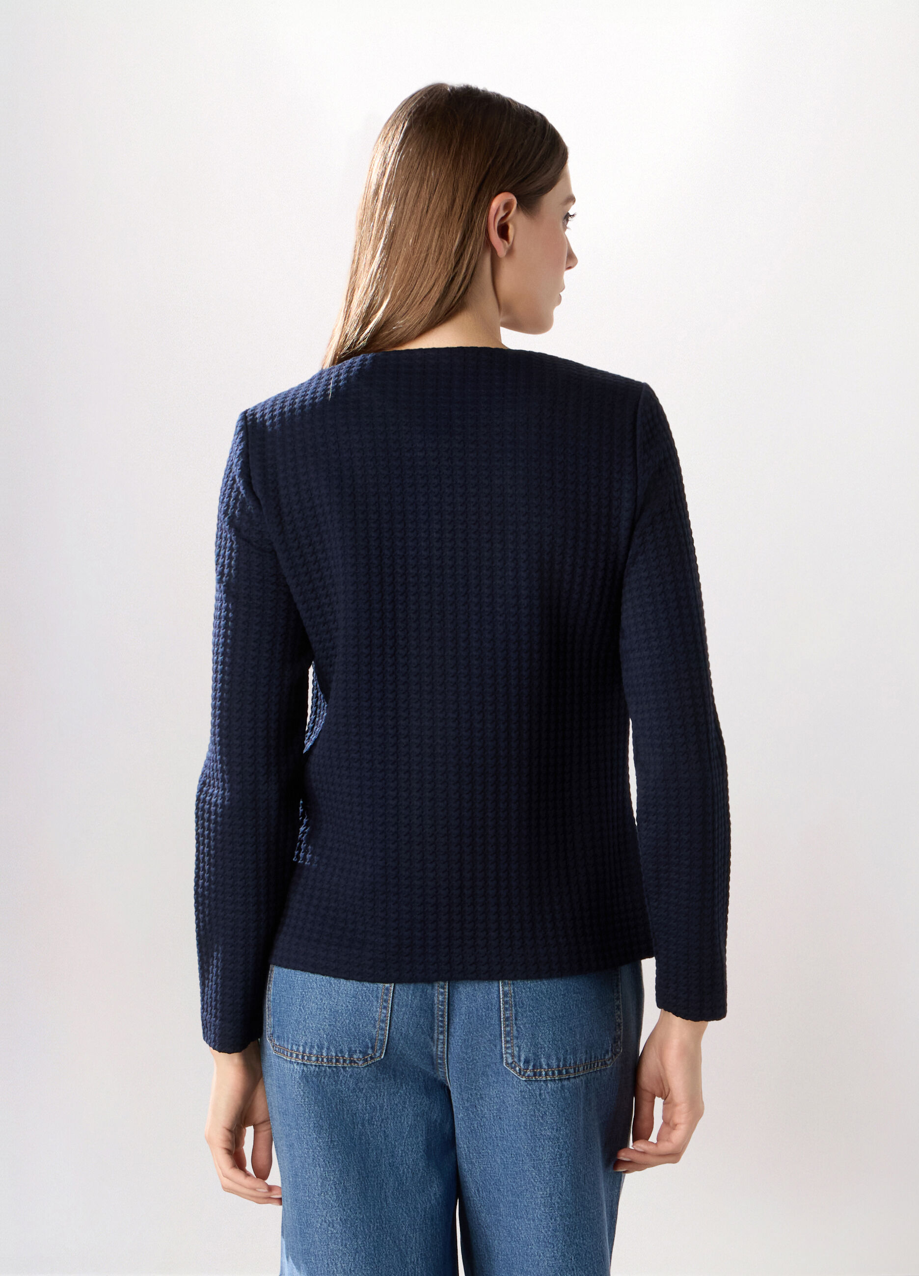 Giacca in jacquard misto viscosa donna_1