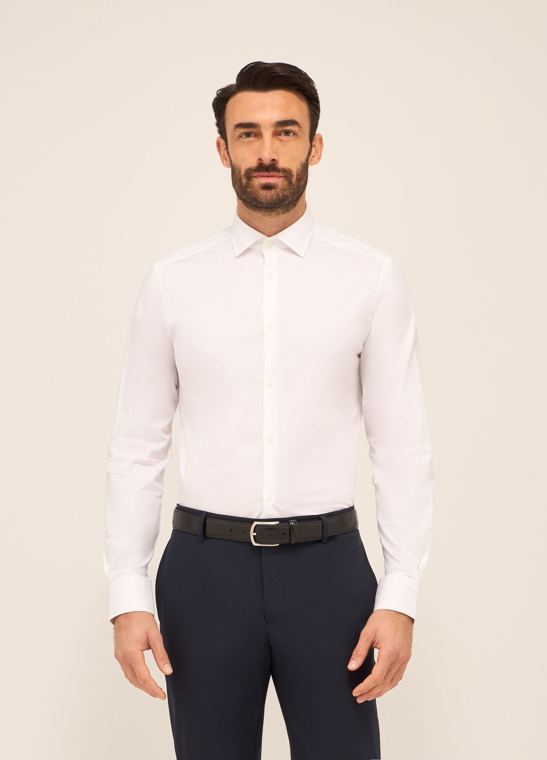Camicia slim fit in cotone stretch uomo