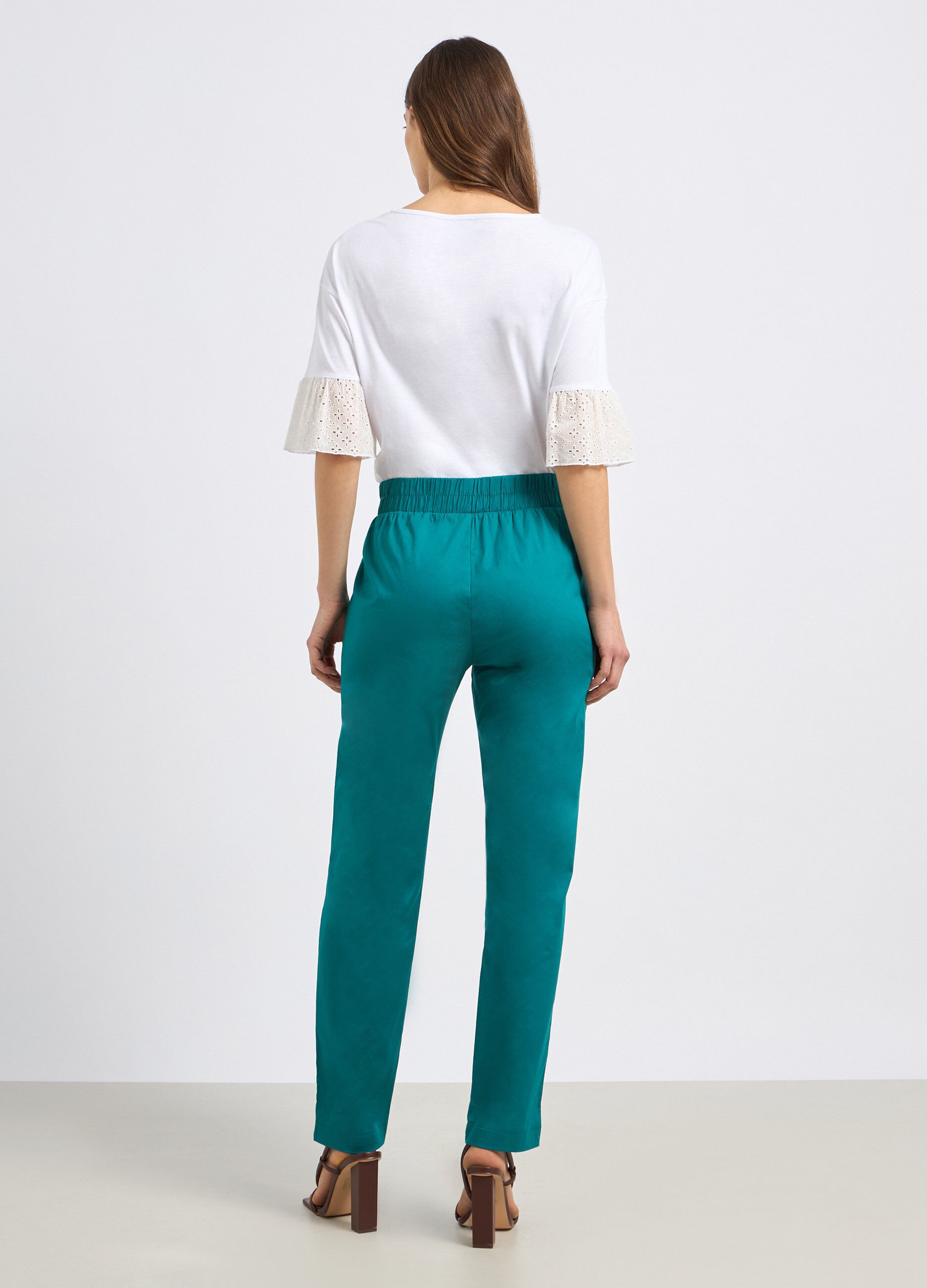 Pantaloni in cotone stretch donna_1
