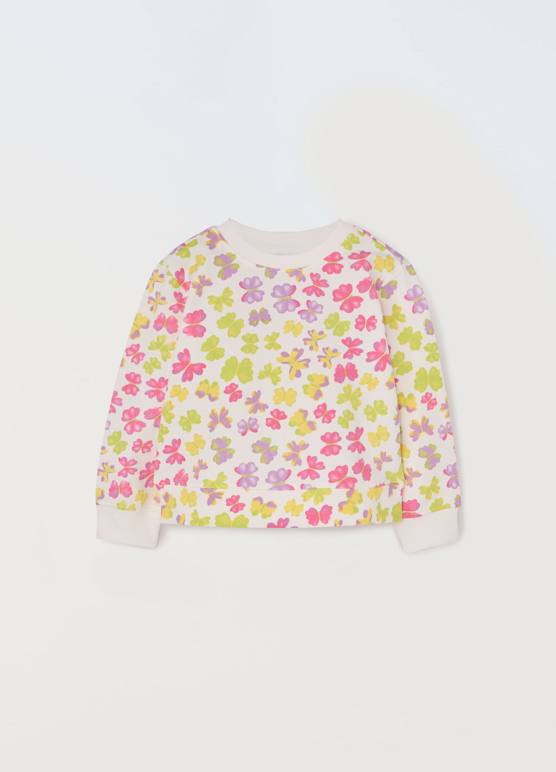 Felpa in french terry di puro cotone bambina_0