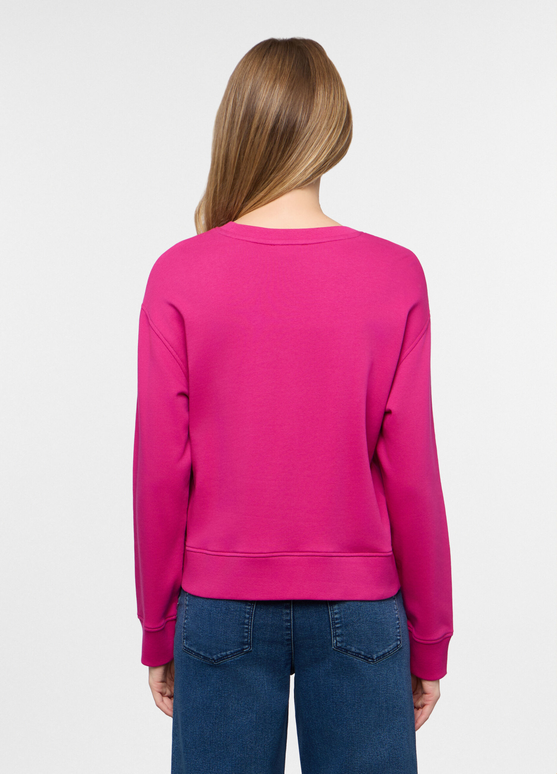 Felpa girocollo in french terry donna_1