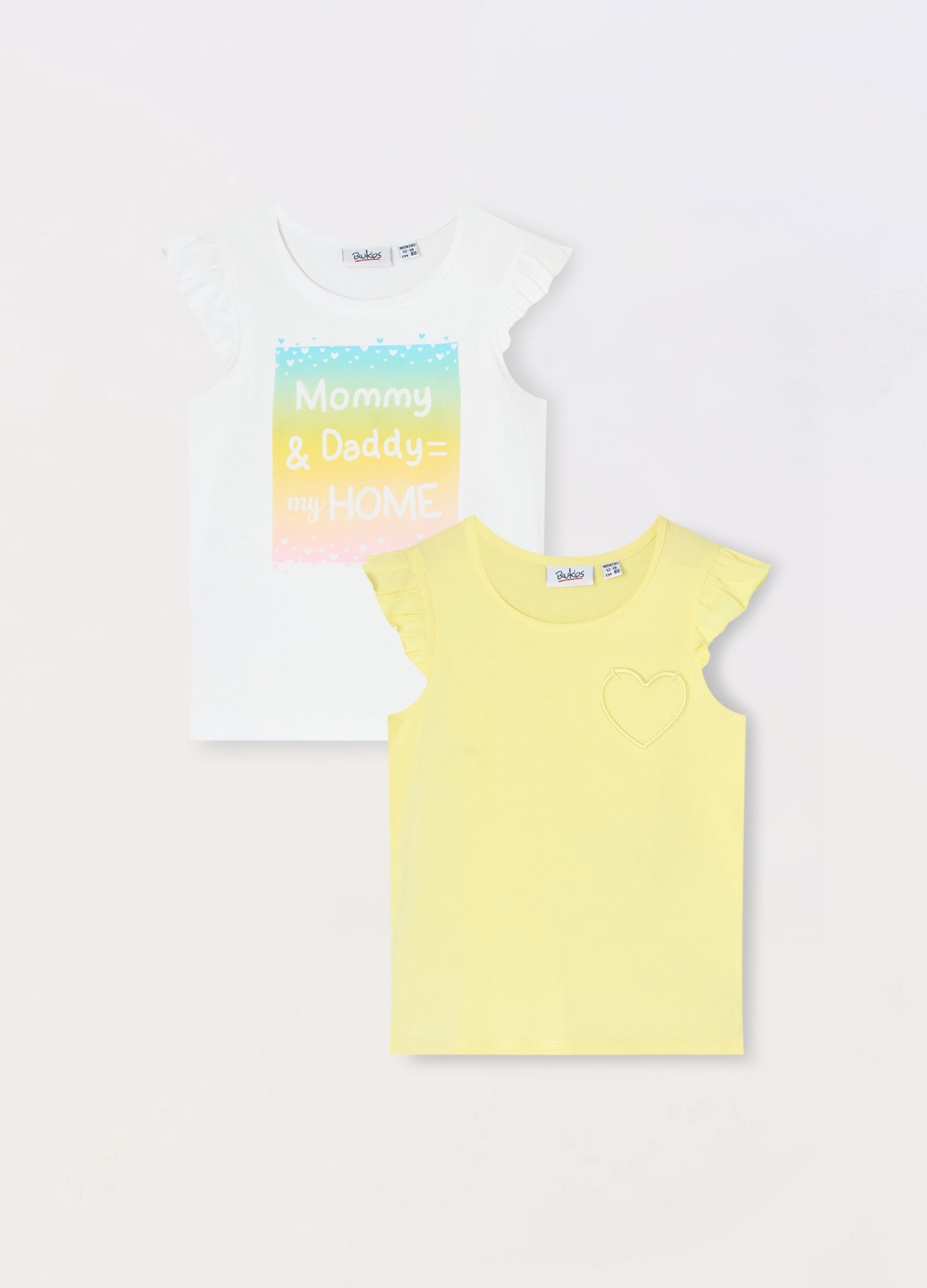 Pack 2 t-shirt in jersey di puro cotone neonata_0