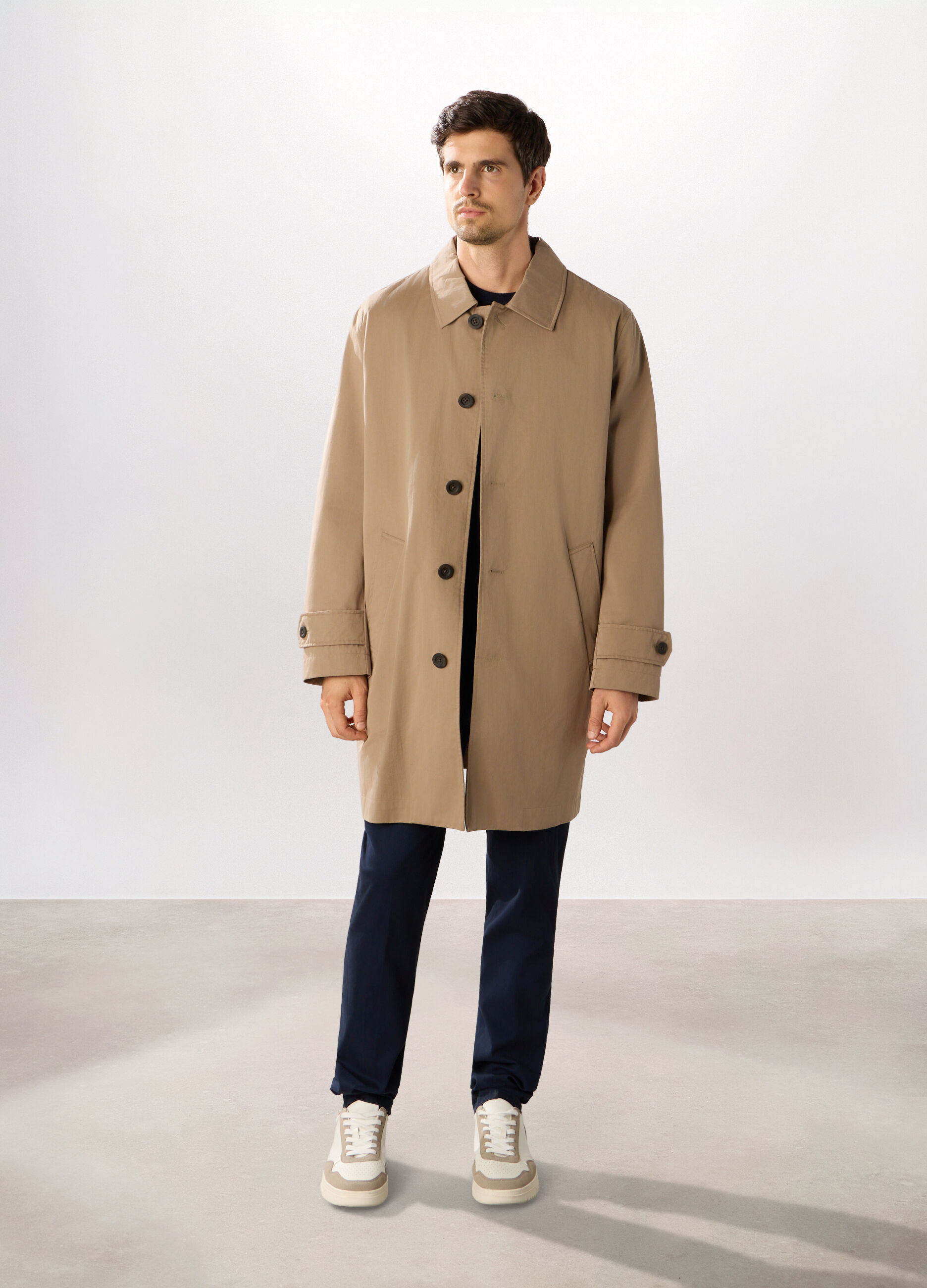 Trench in misto cotone uomo_0