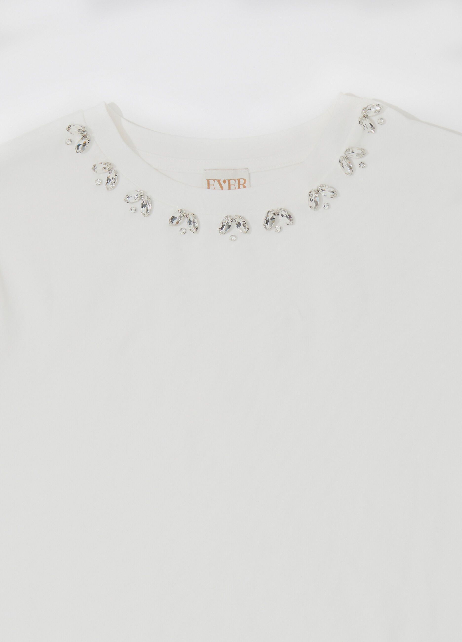 T-shirt gioiello in cotone stretch donna_6