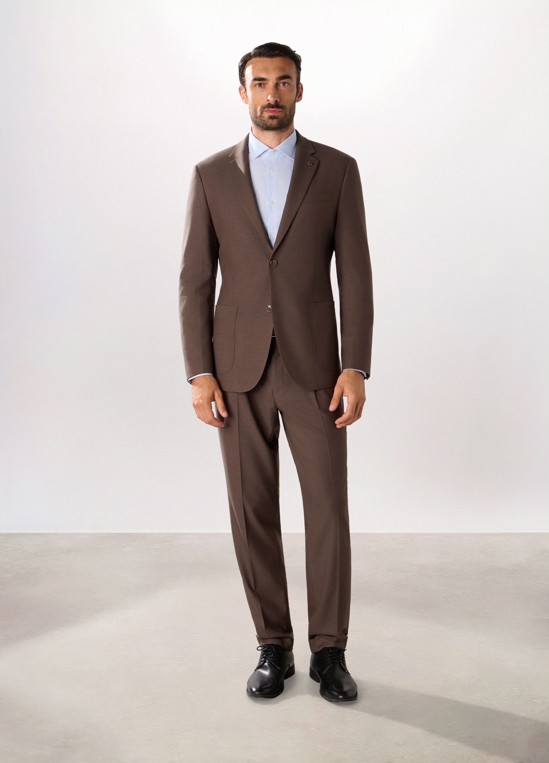 Blazer con motivo a lisca di pesce uomo_0