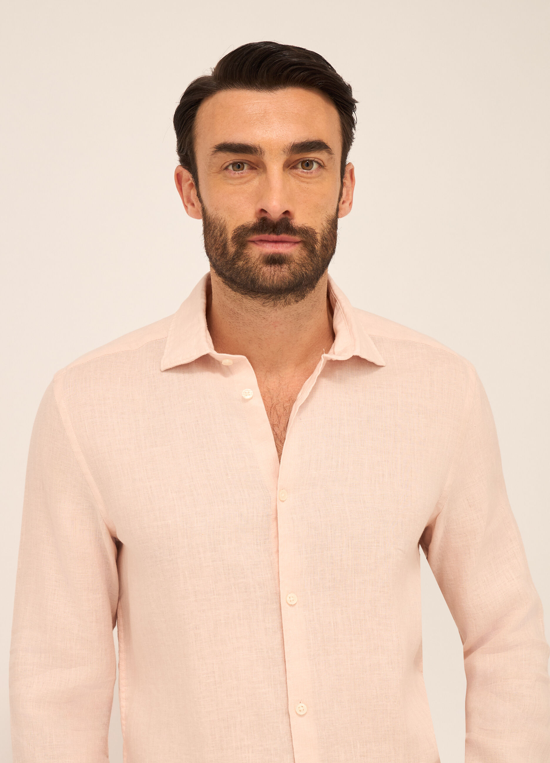 Camicia slim fit in lino uomo