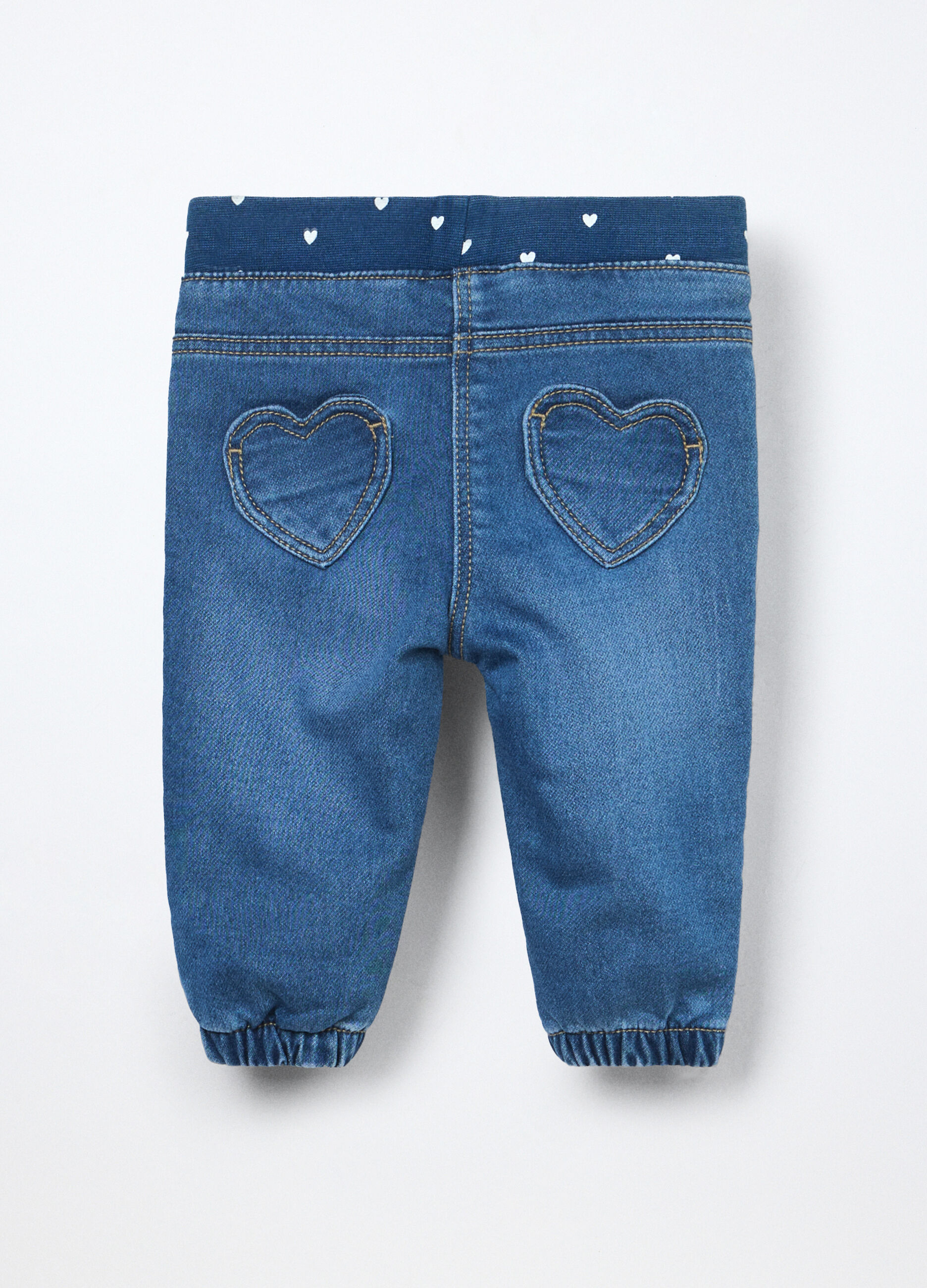 Jogger in french terry denim neonata_1
