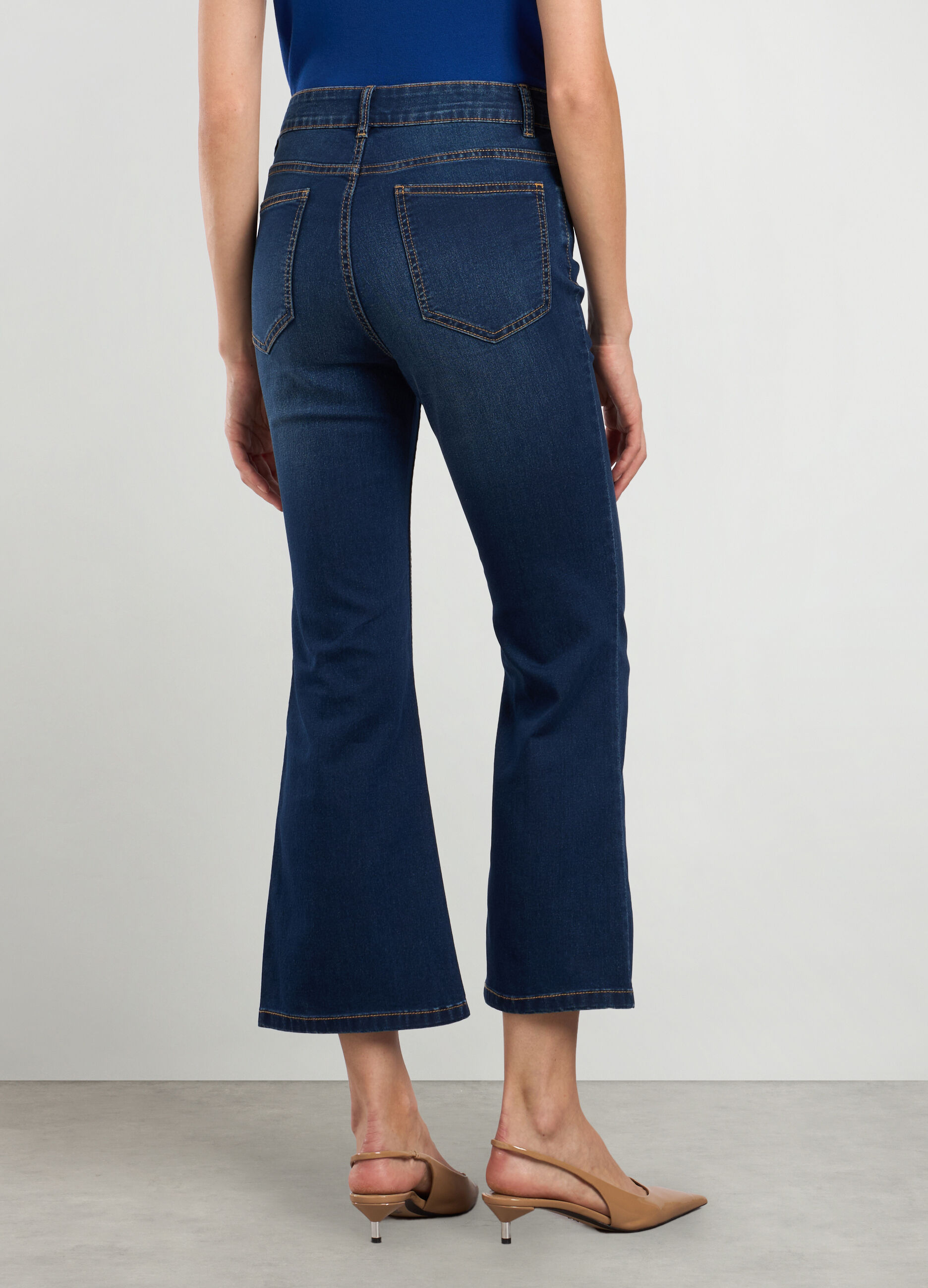 Pantaloni in denim stretch flare fit donna_1