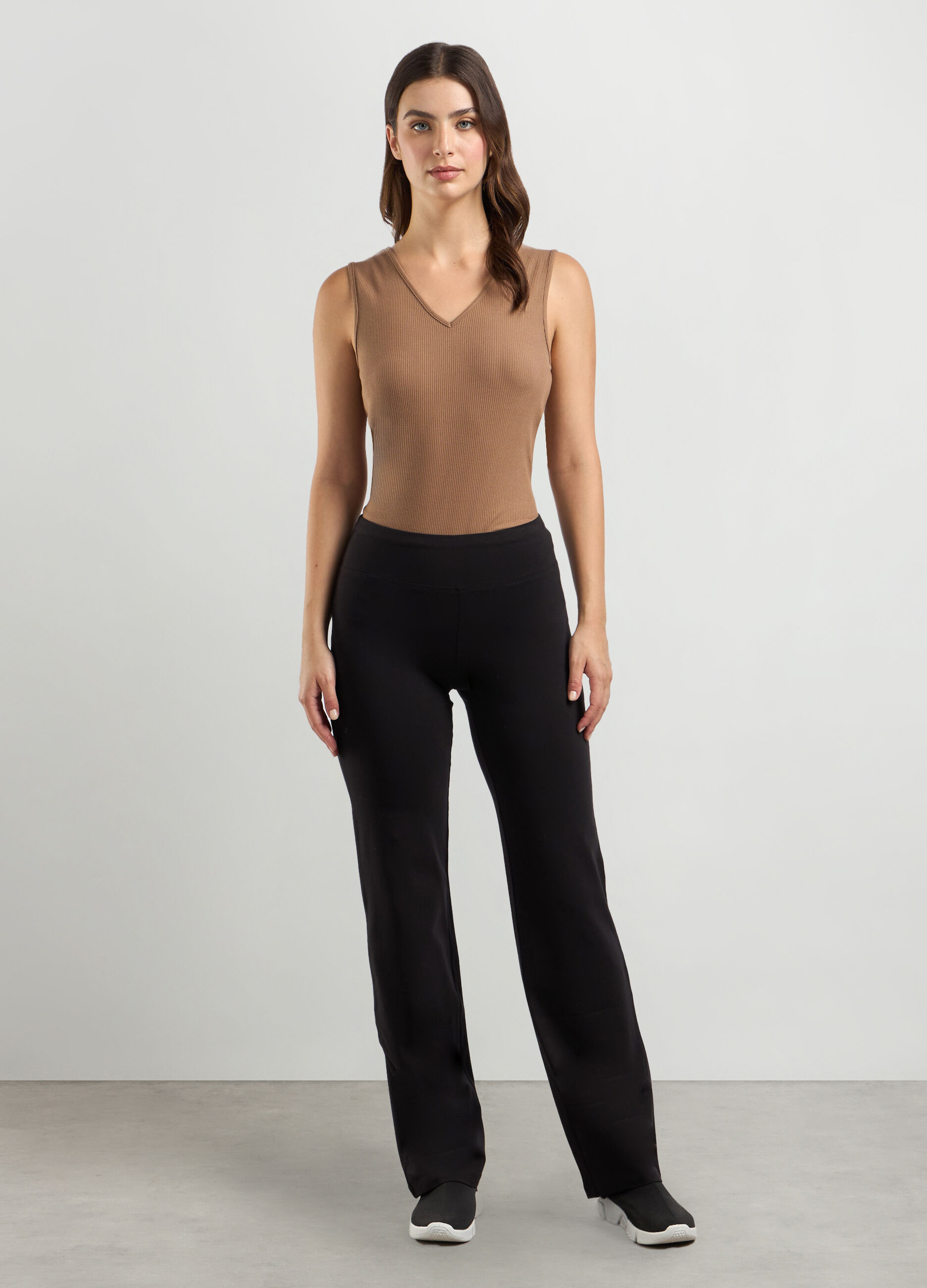 Leggings palazzo in cotone stretch donna_0