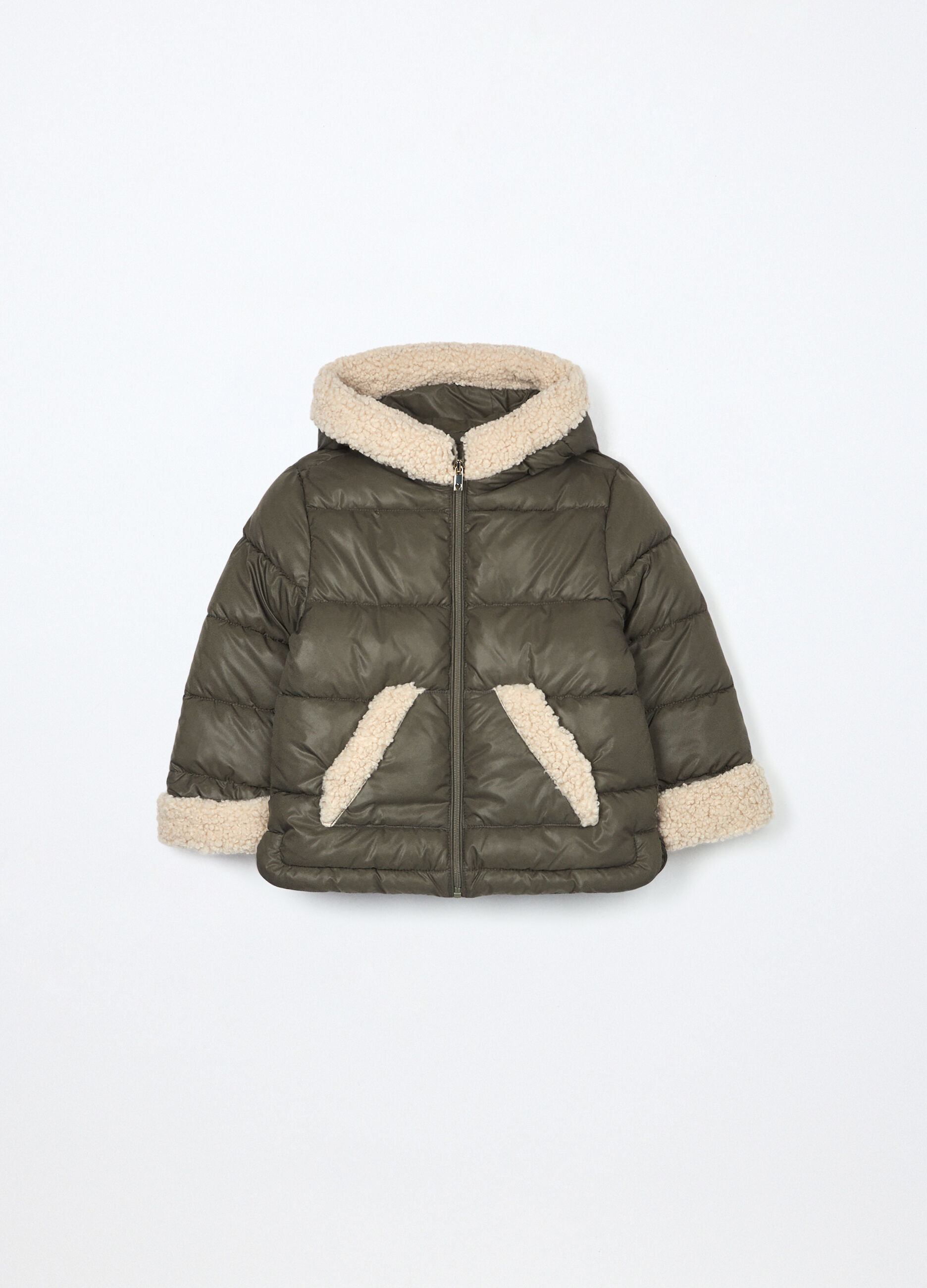 Giubbino imbottito con cappuccio bambina_0