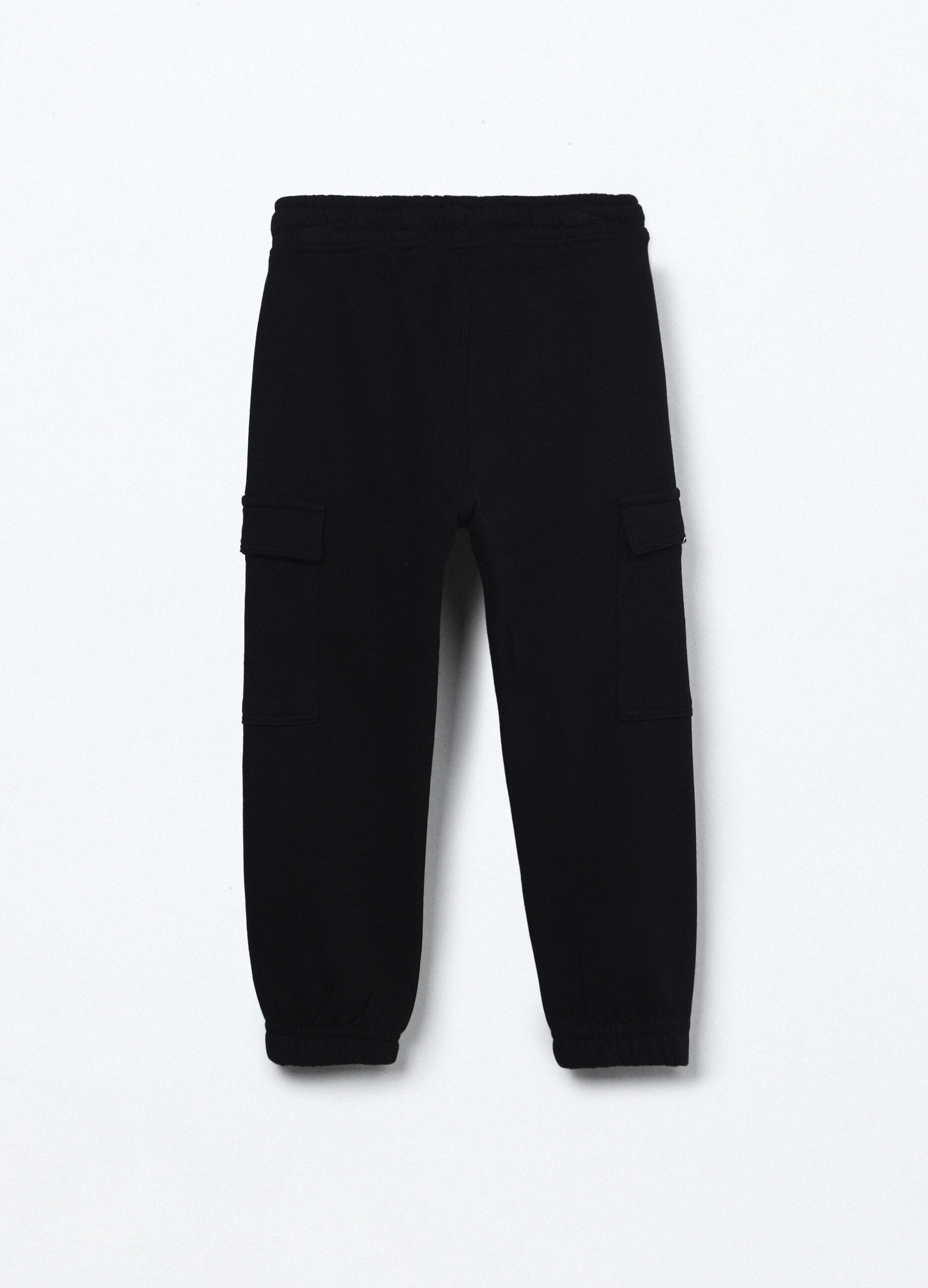 Pantaloni cargo in french terry di puro cotone bambino_1