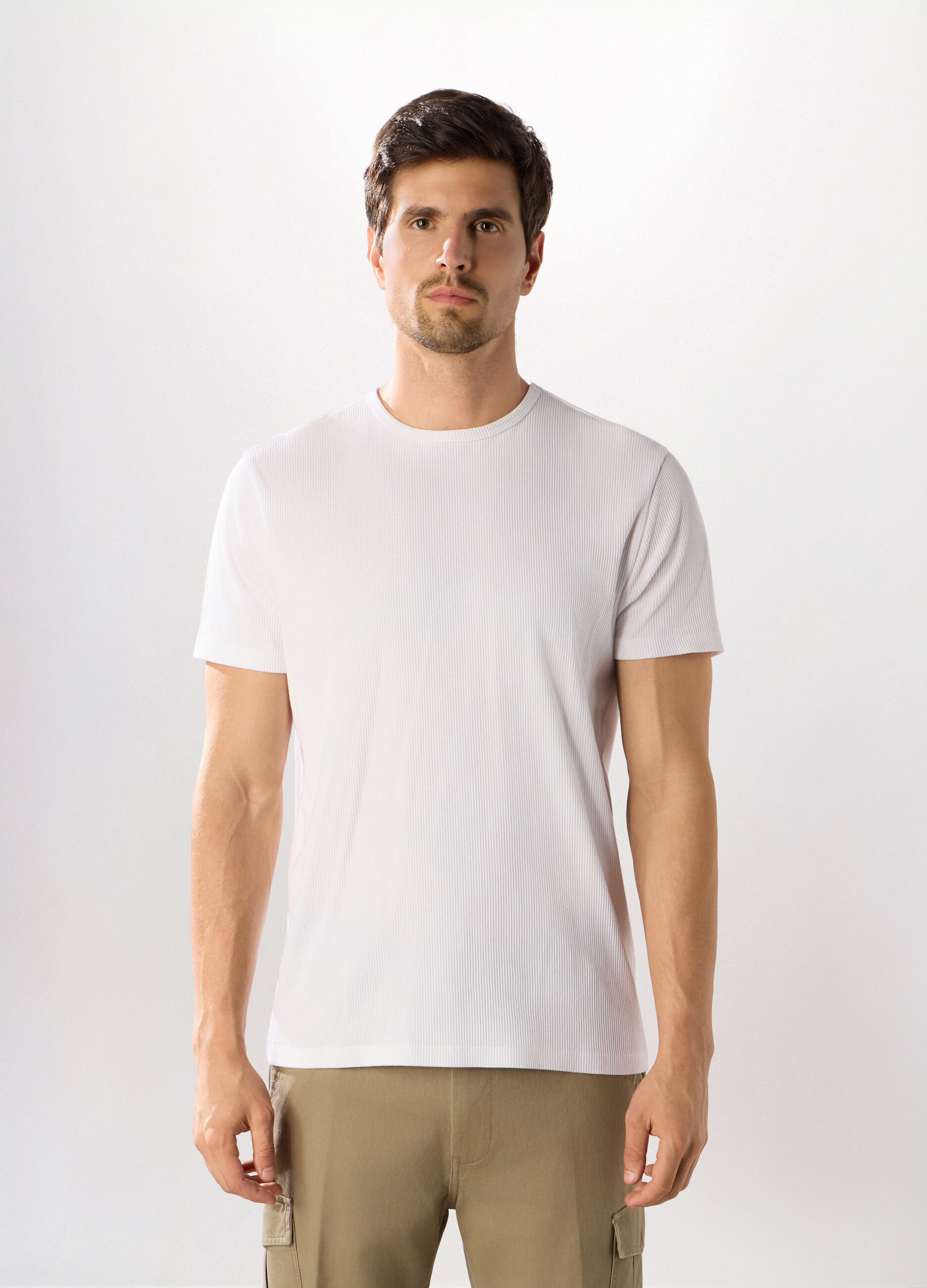 T-shirt in maglia a coste uomo_0