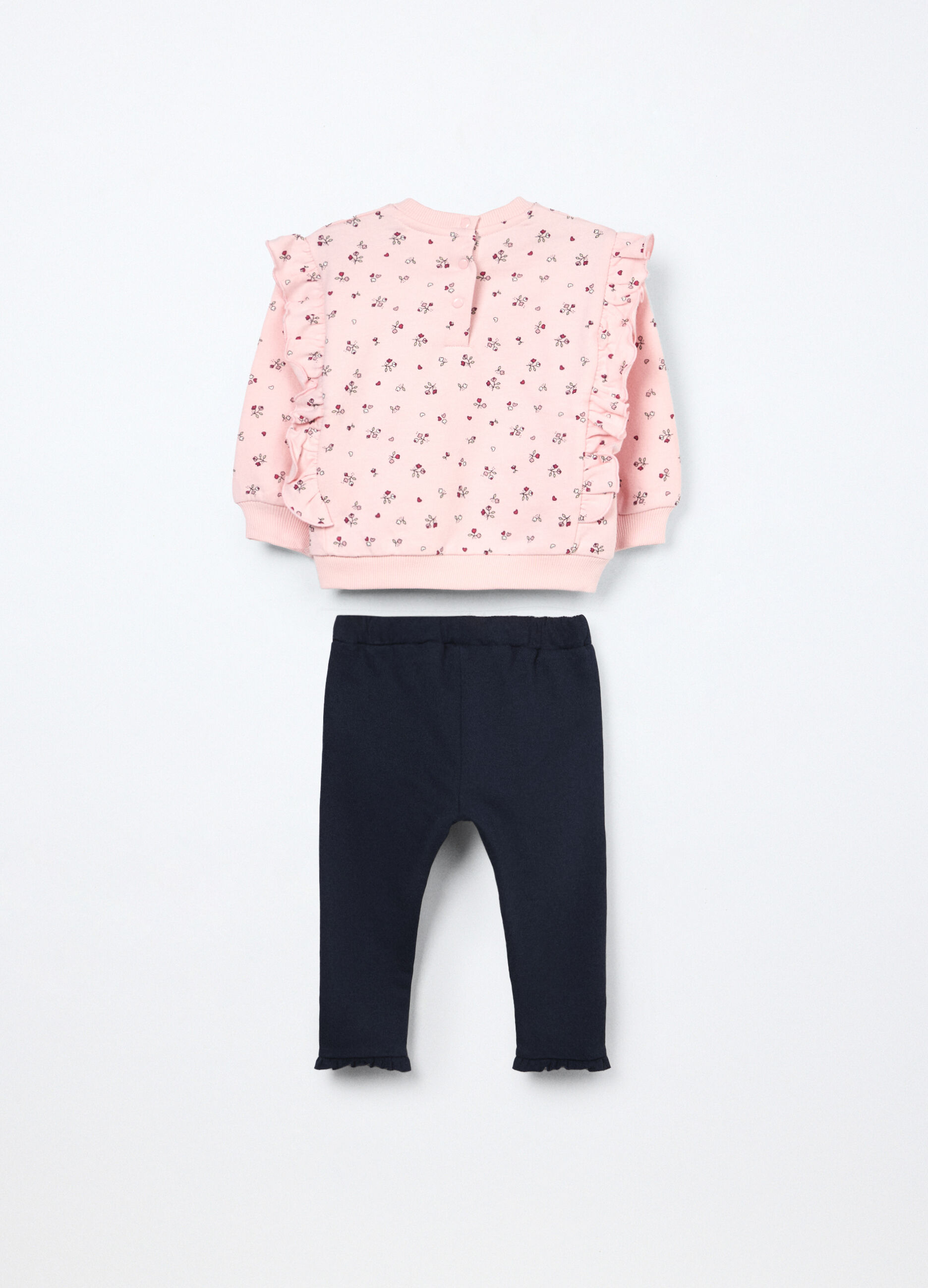 Jogging set in puro cotone fleece neonata_1