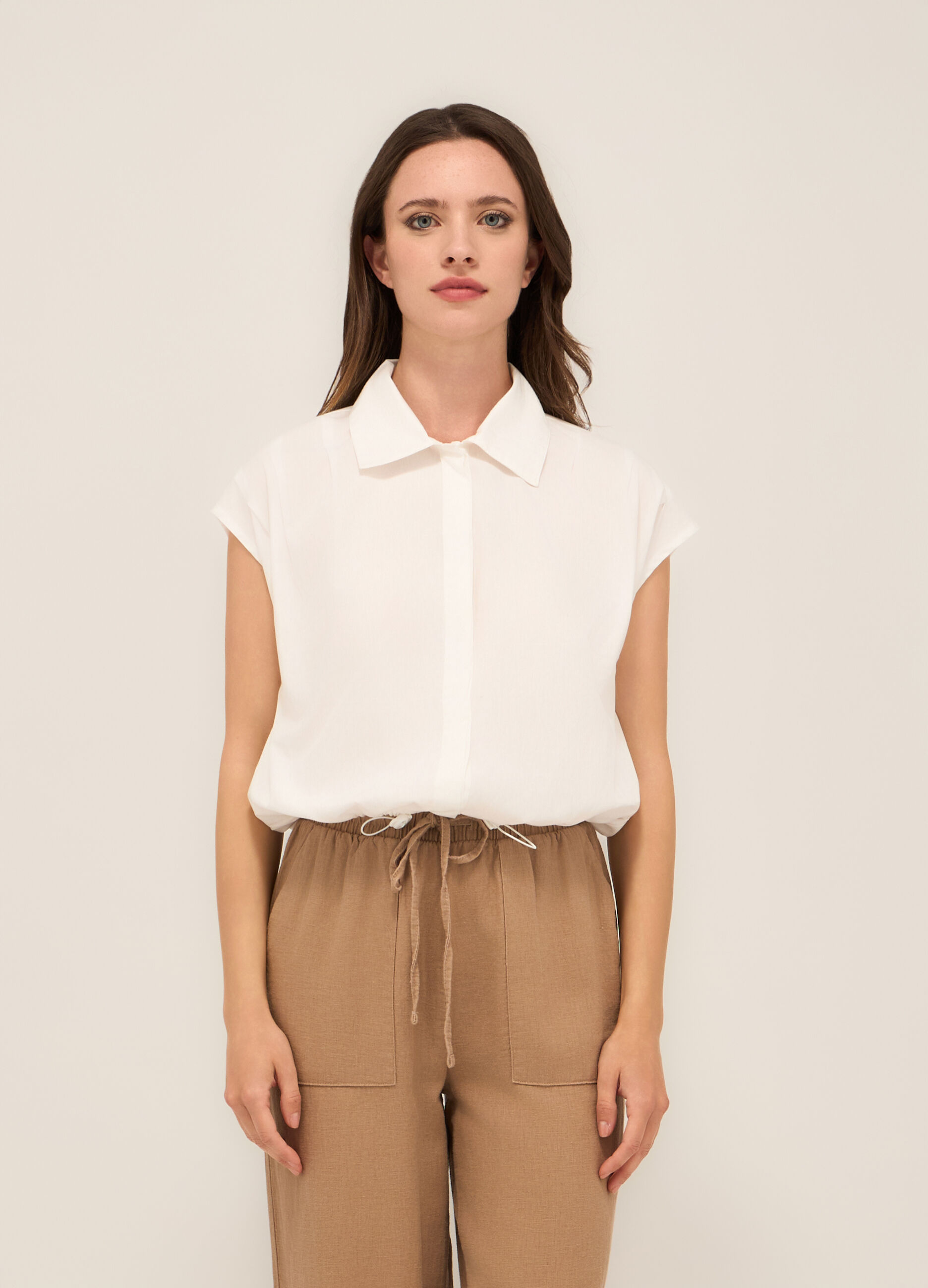 Camicia in popeline di puro cotone donna_0