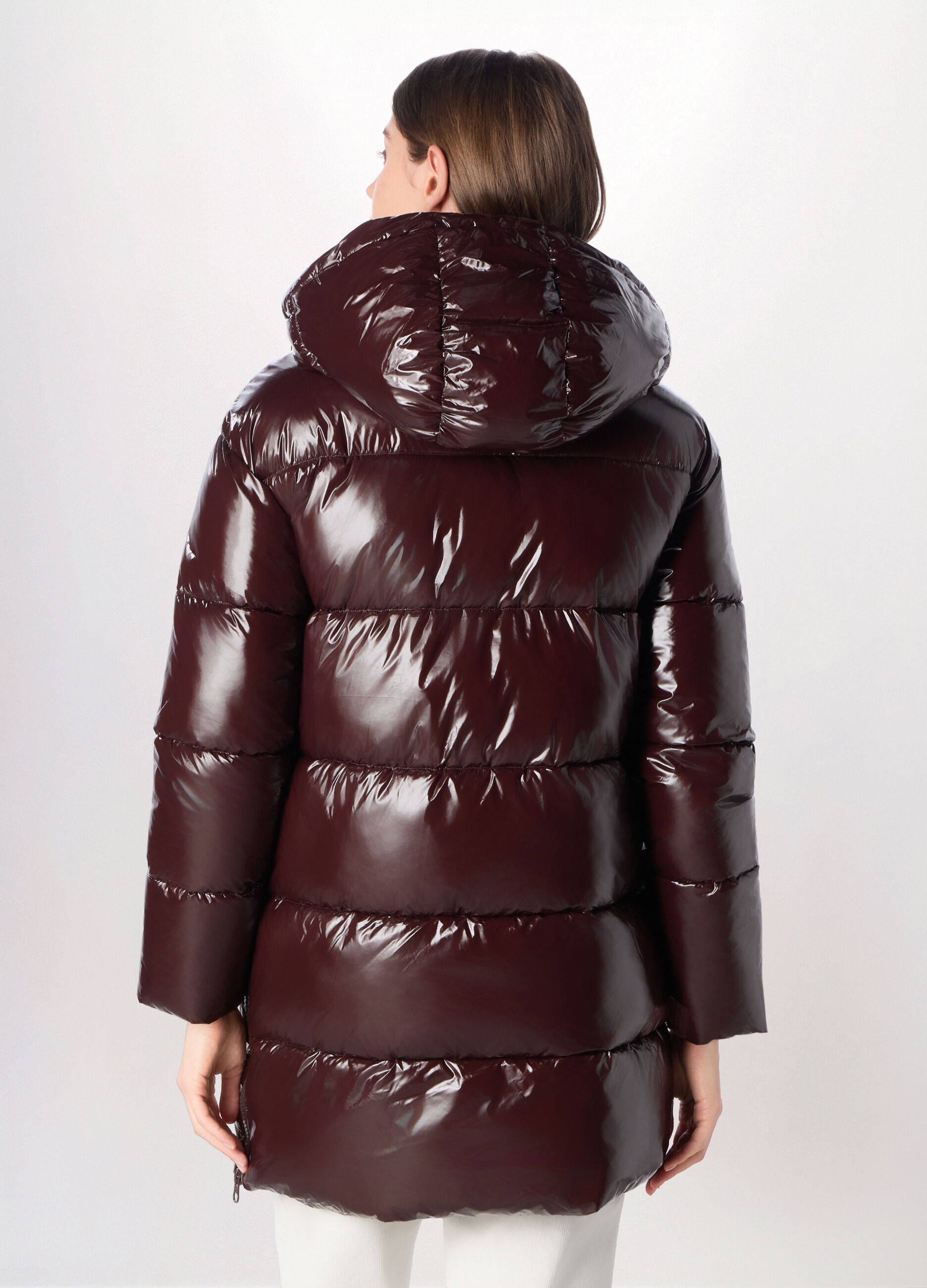 Giubbino imbottito con cappuccio donna_1