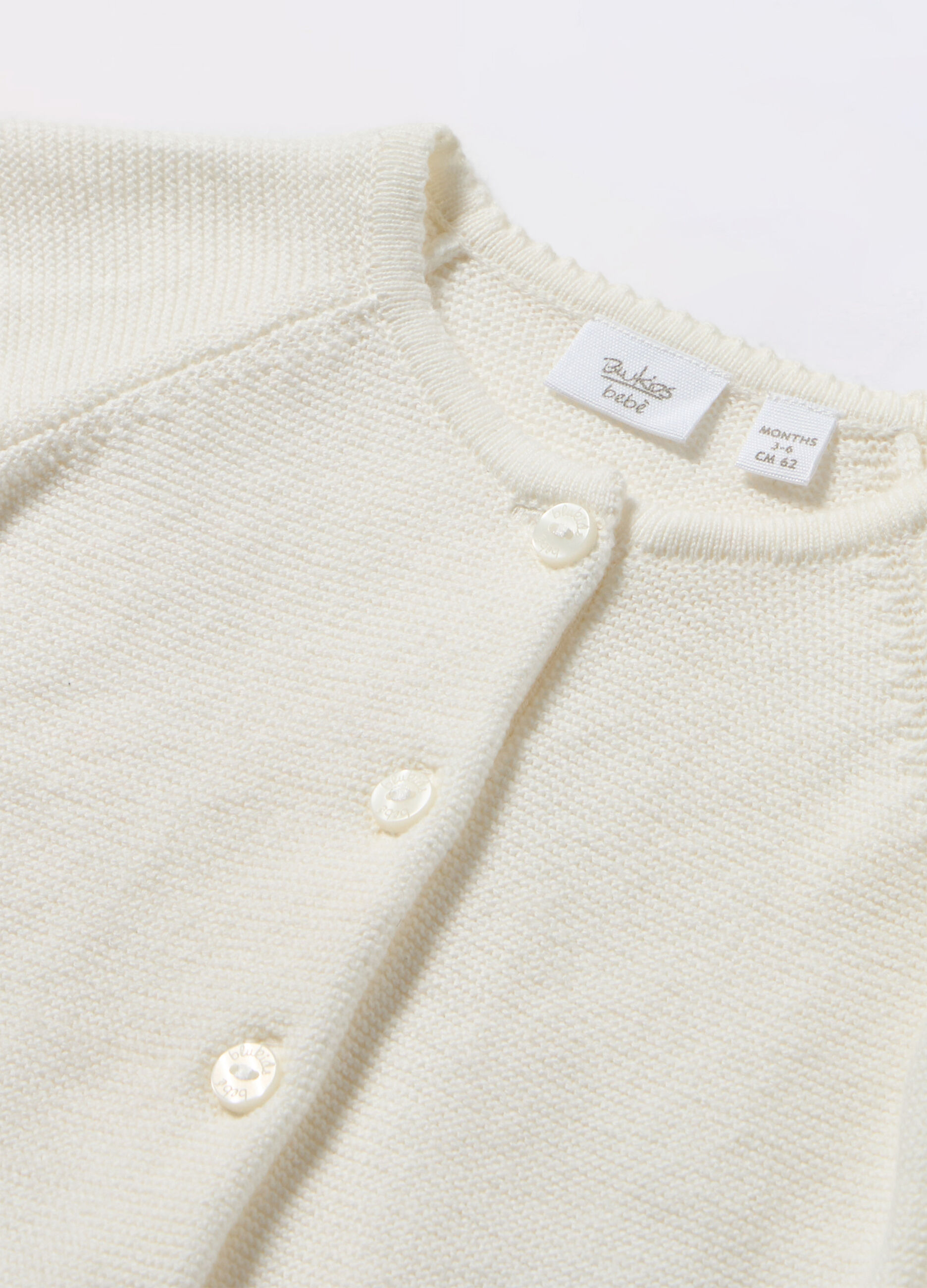 Cardigan tricot in puro cotone neonata_1