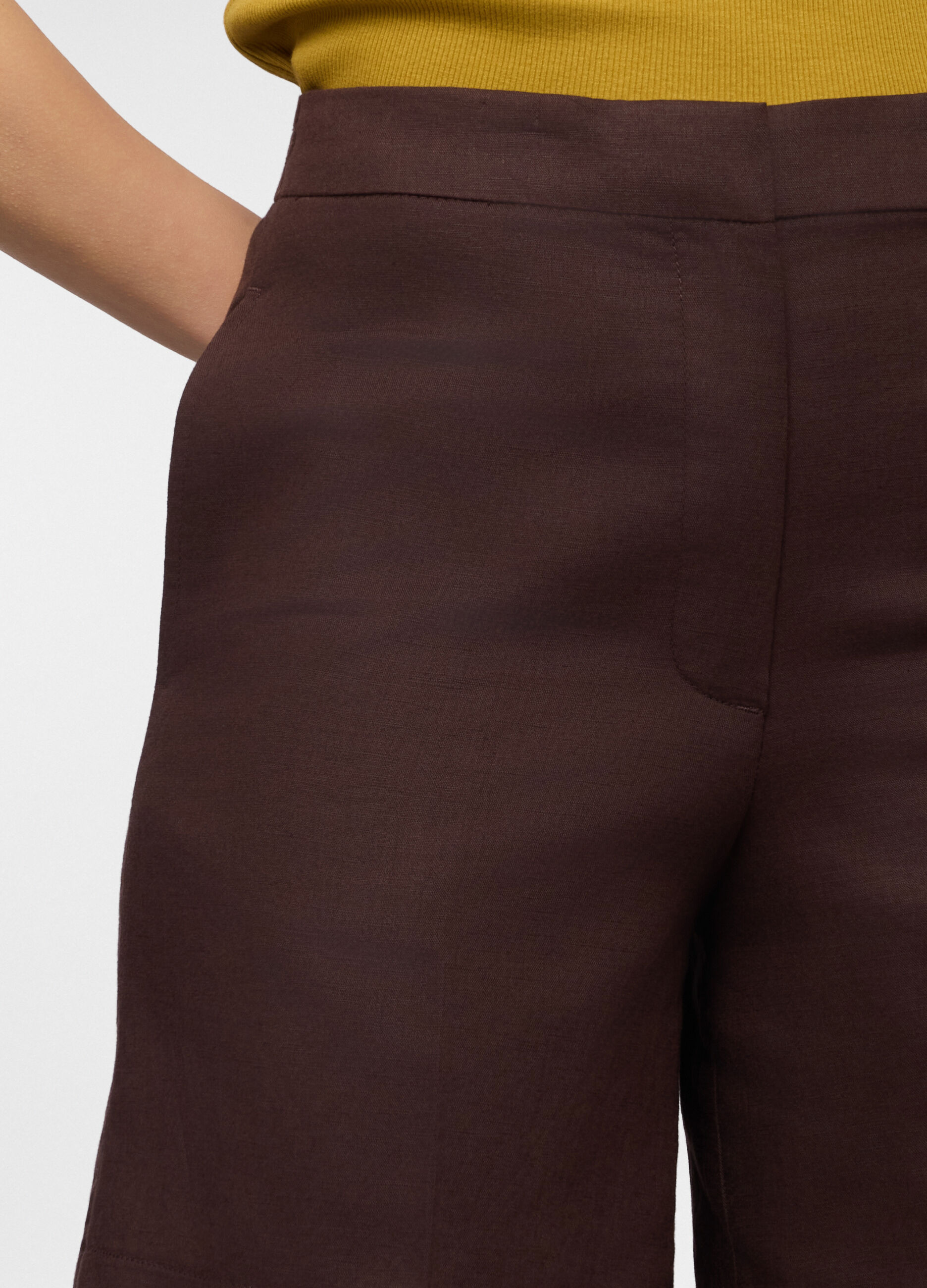 Bermuda wide leg misto lino donna_2