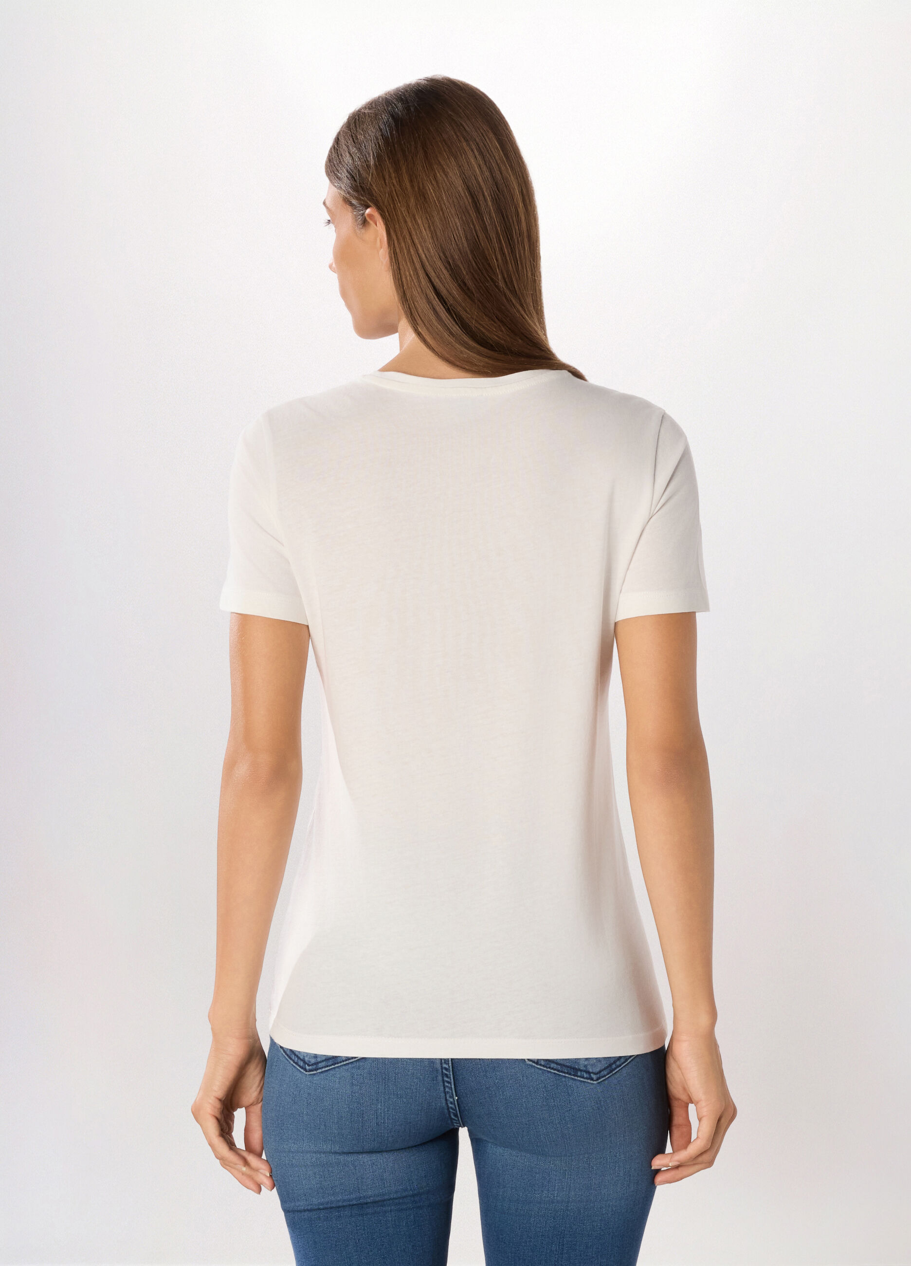 T-shirt in jersey di puro cotone donna_1
