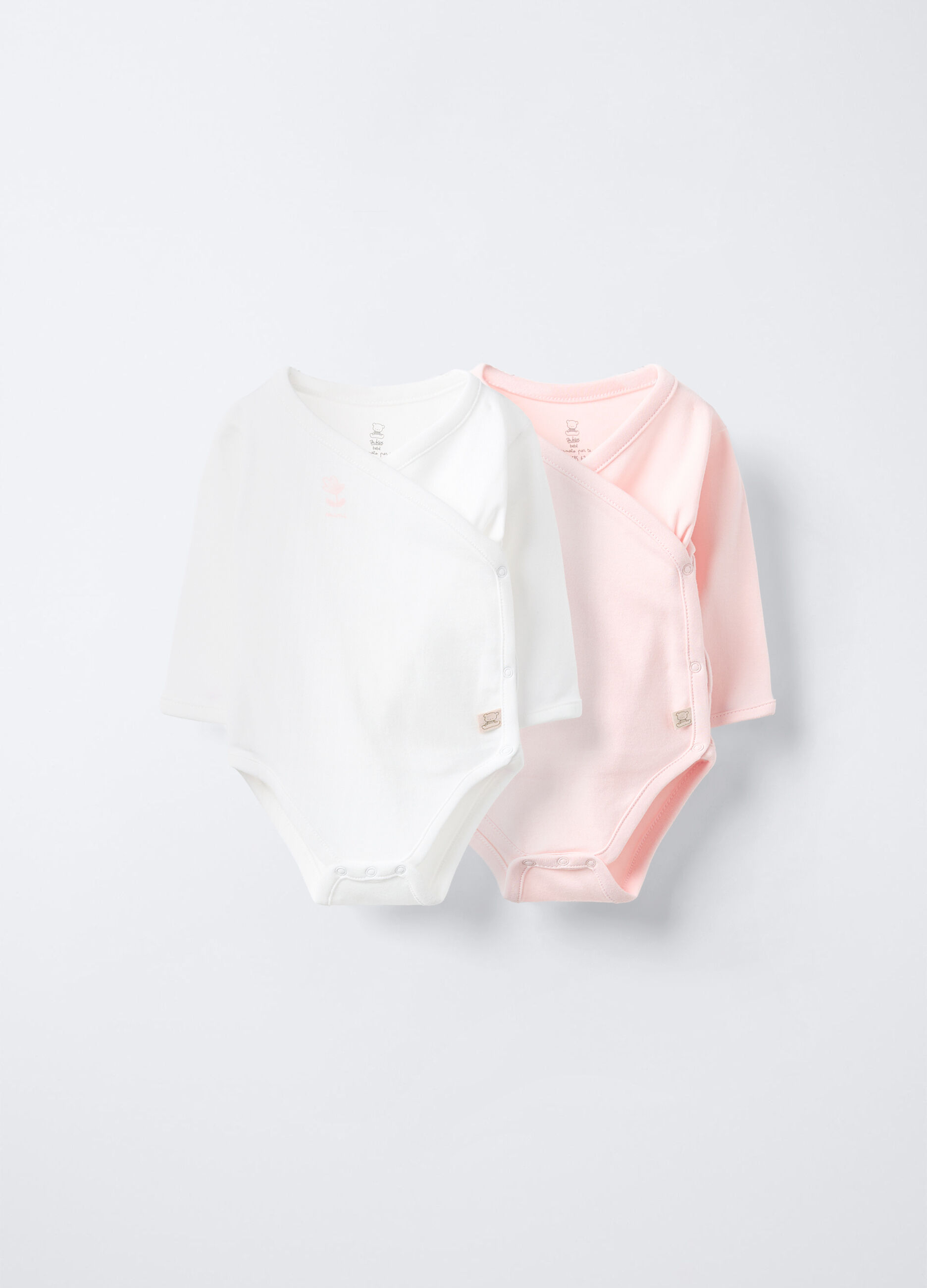Pack 2 body incrociati in interlock di puro cotone neonata_0