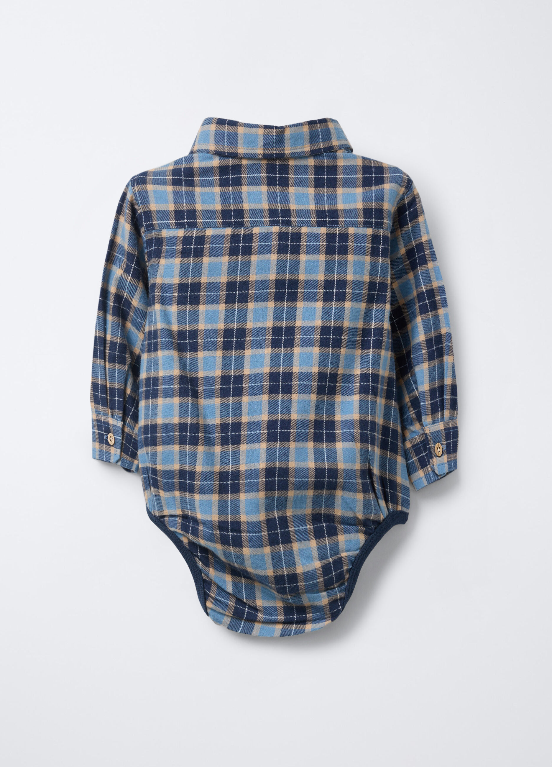 Body camicia in flanella di puro cotone neonato_1