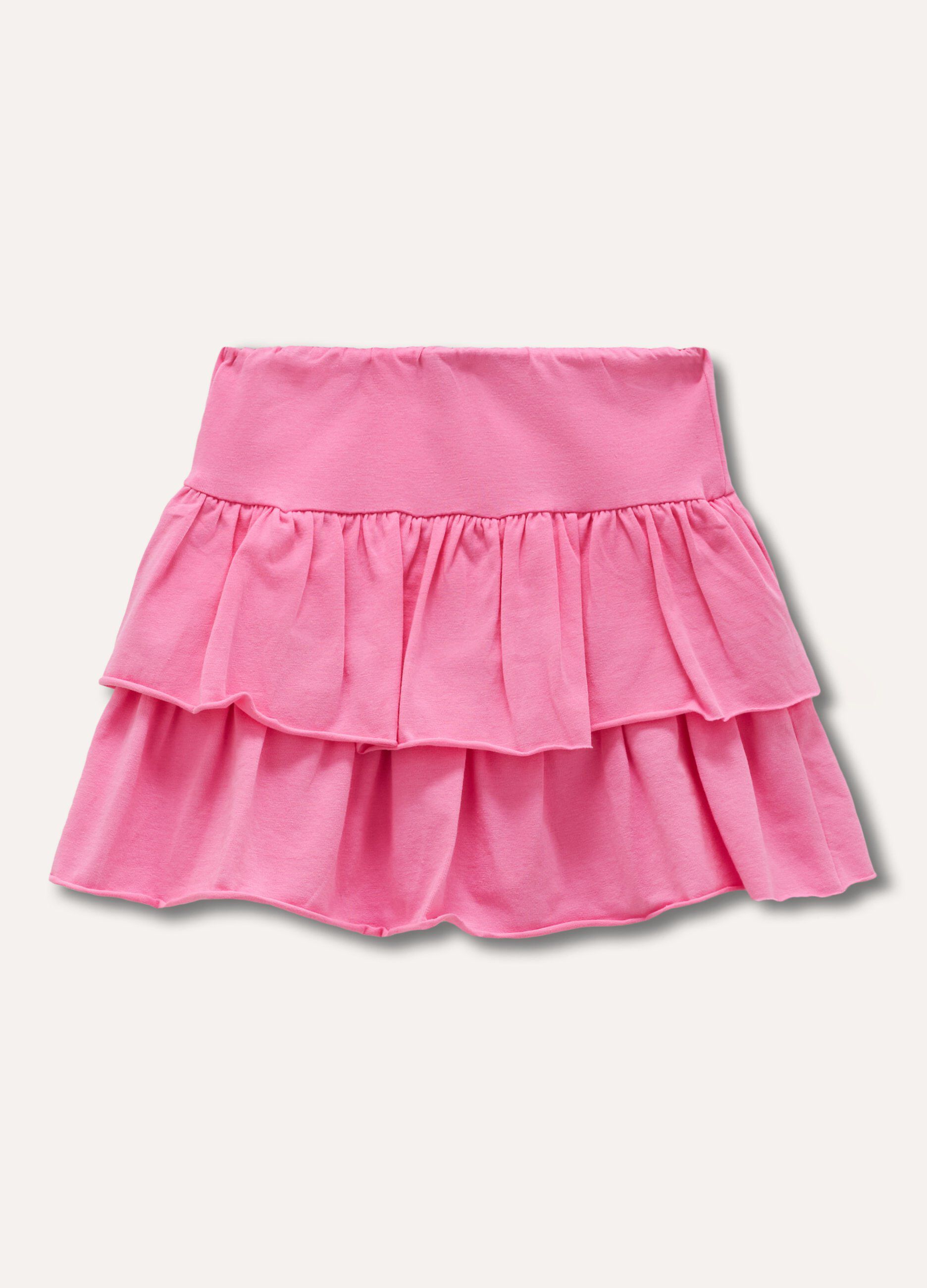 Gonna a balze in cotone stretch bambina_0