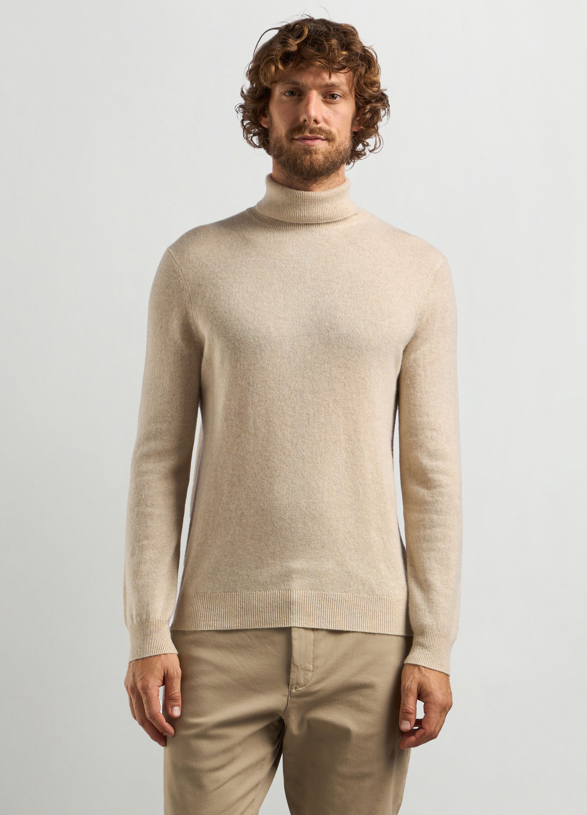 Maglione a collo alto in puro cashmere uomo_0