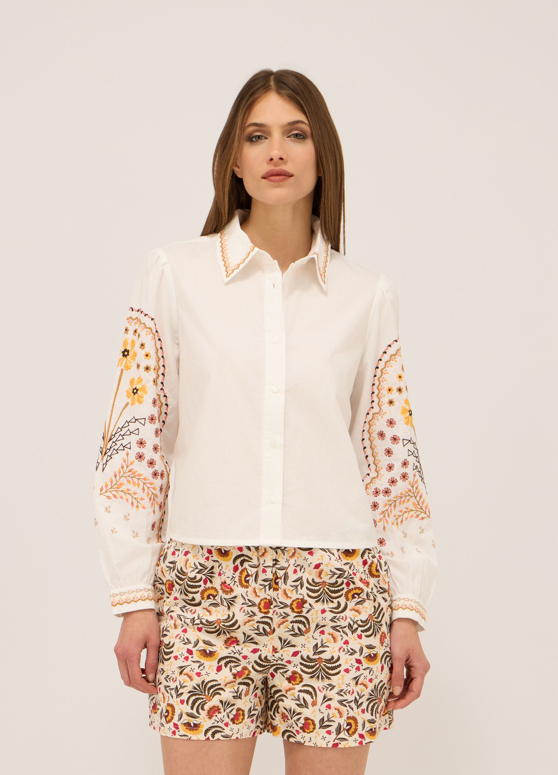 Camicia in popeline di puro cotone donna_0