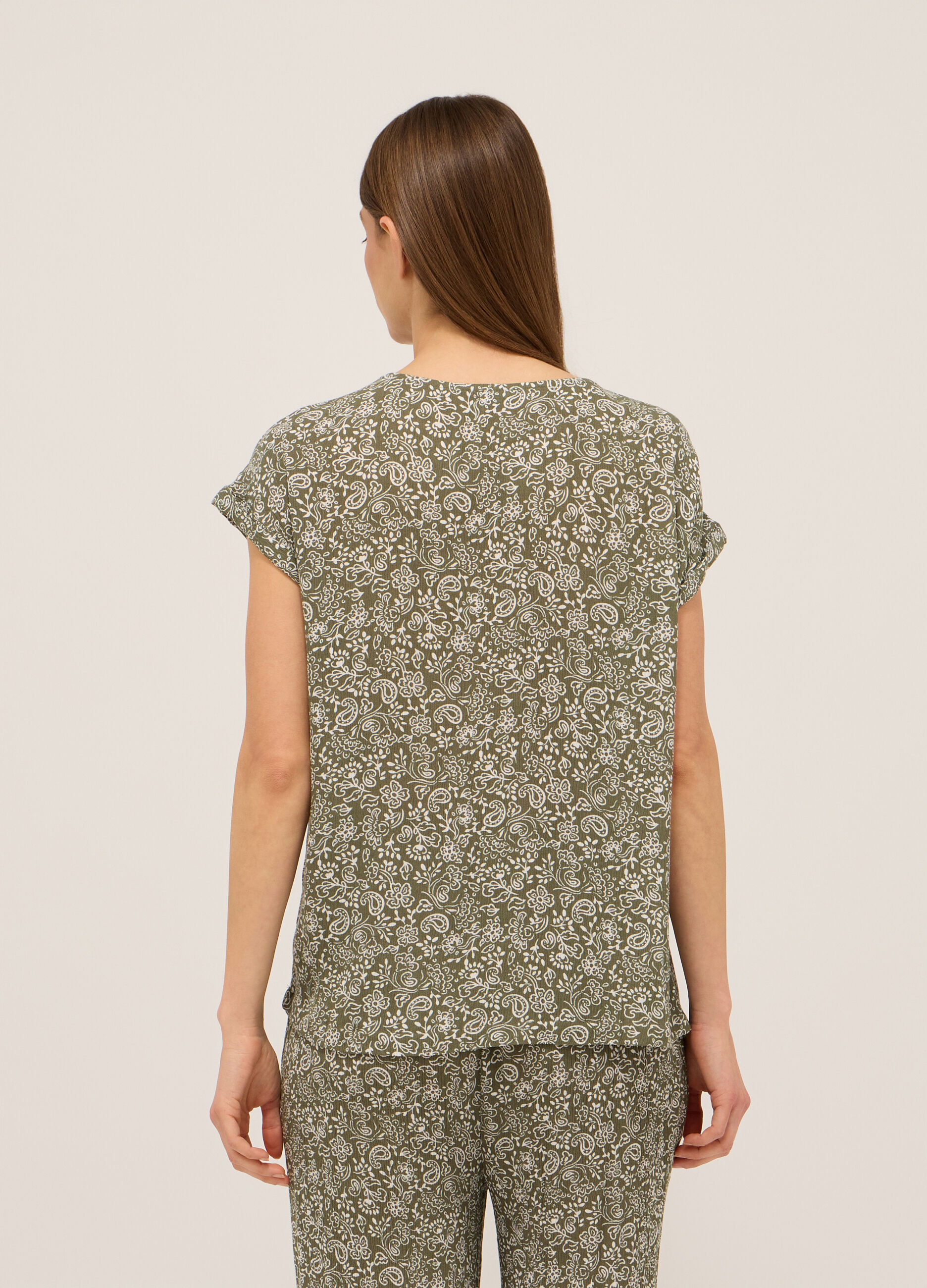 Blusa in pura viscosa con stampa donna_1
