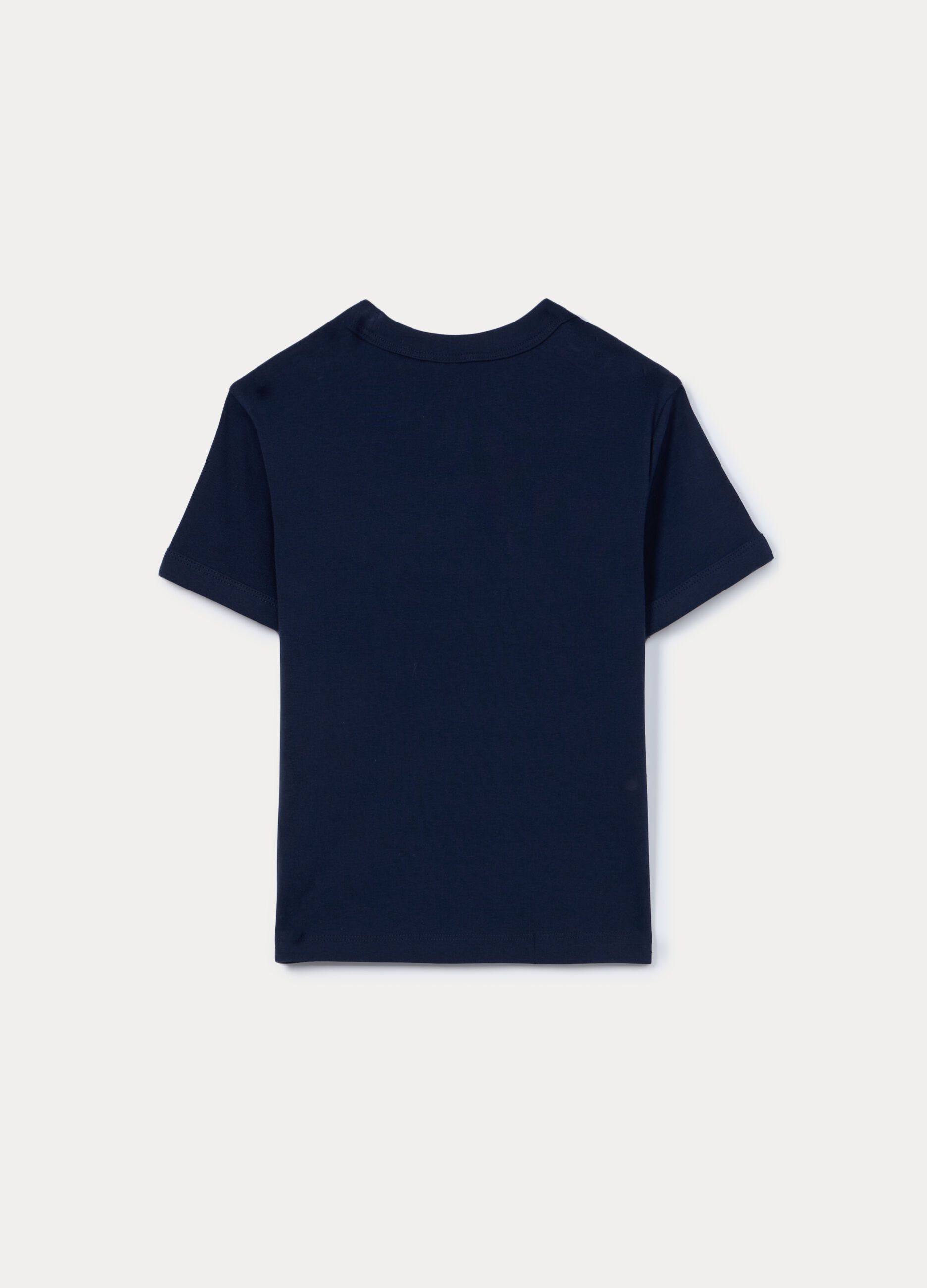 T-shirt girocollo fitted in costina di cotone stretch ragazza_1