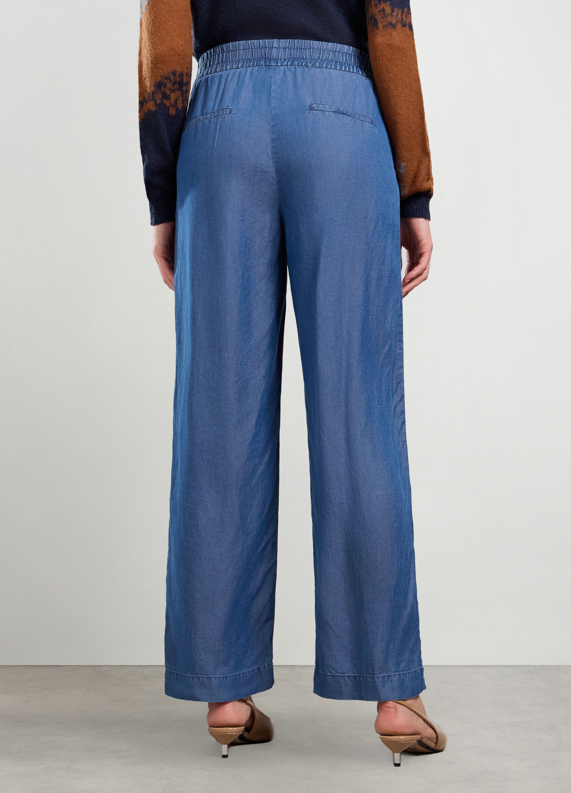 Pantaloni palazzo in pura lyocell donna_1