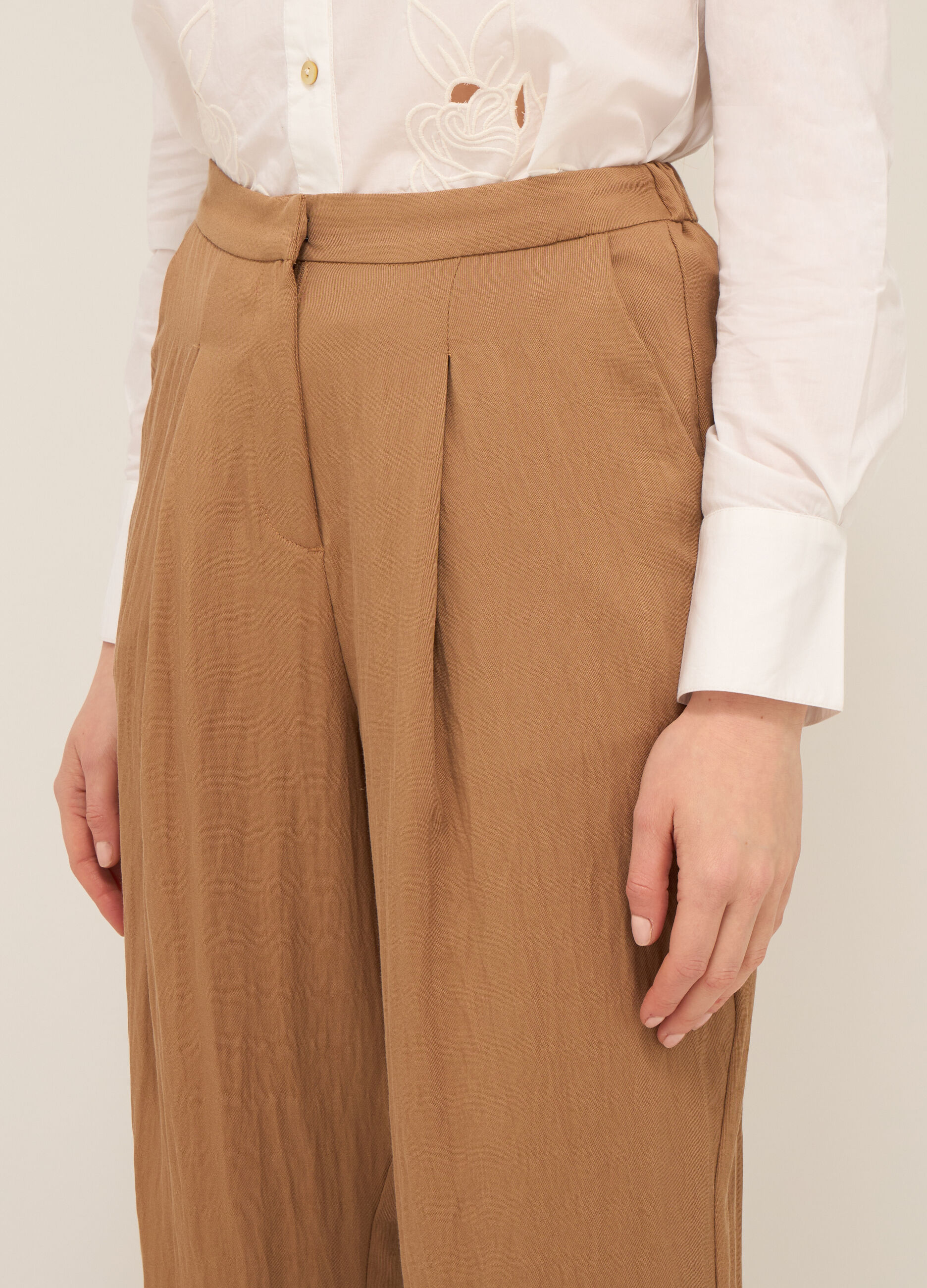 Pantaloni in mista lyocell donna _2